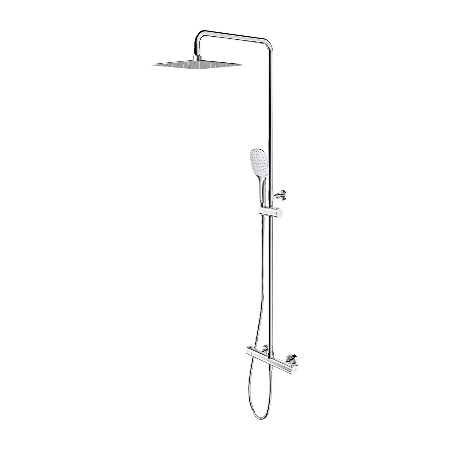 thermostatic shower system for exposed installation