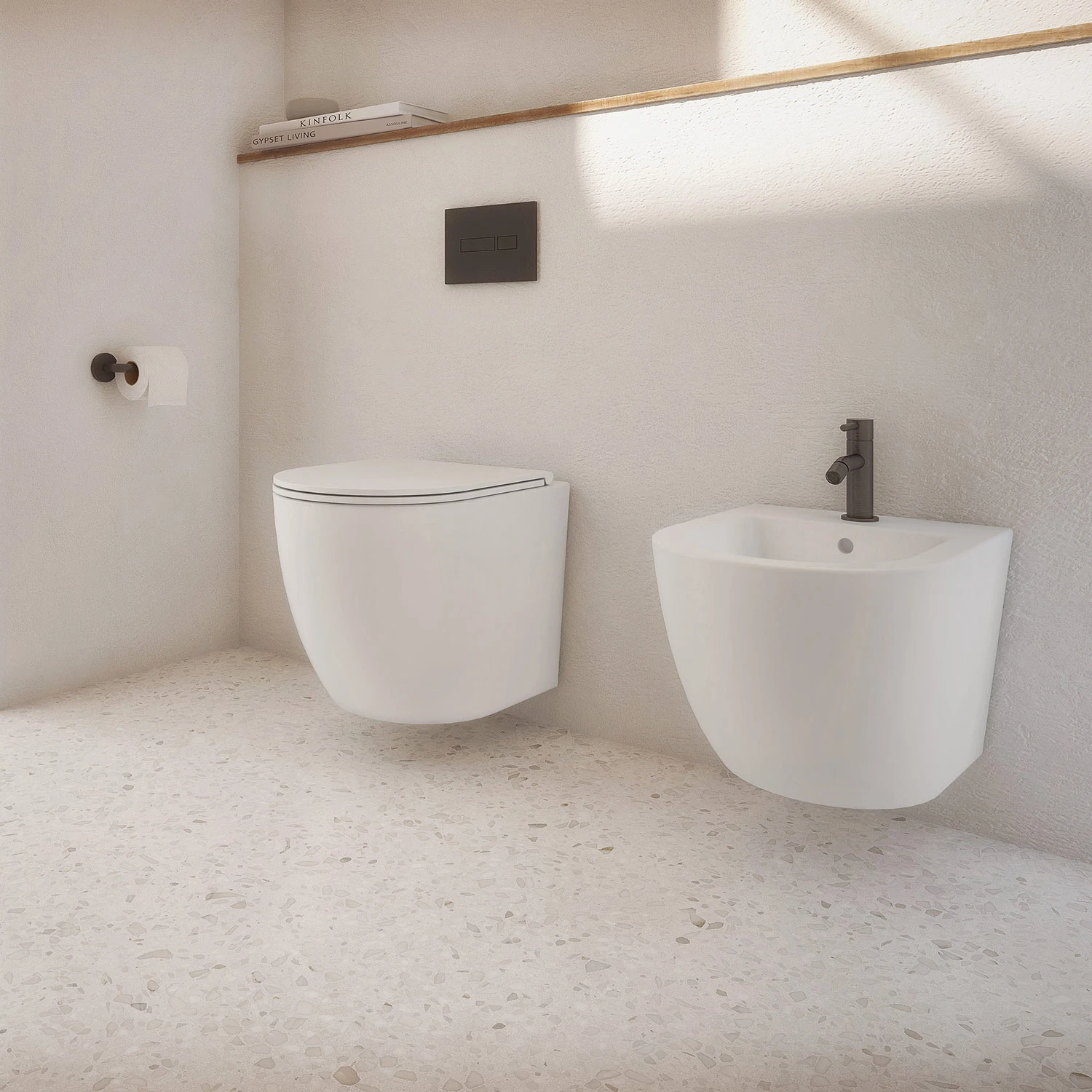 wall-mounted bidet, 49 x 37 cm