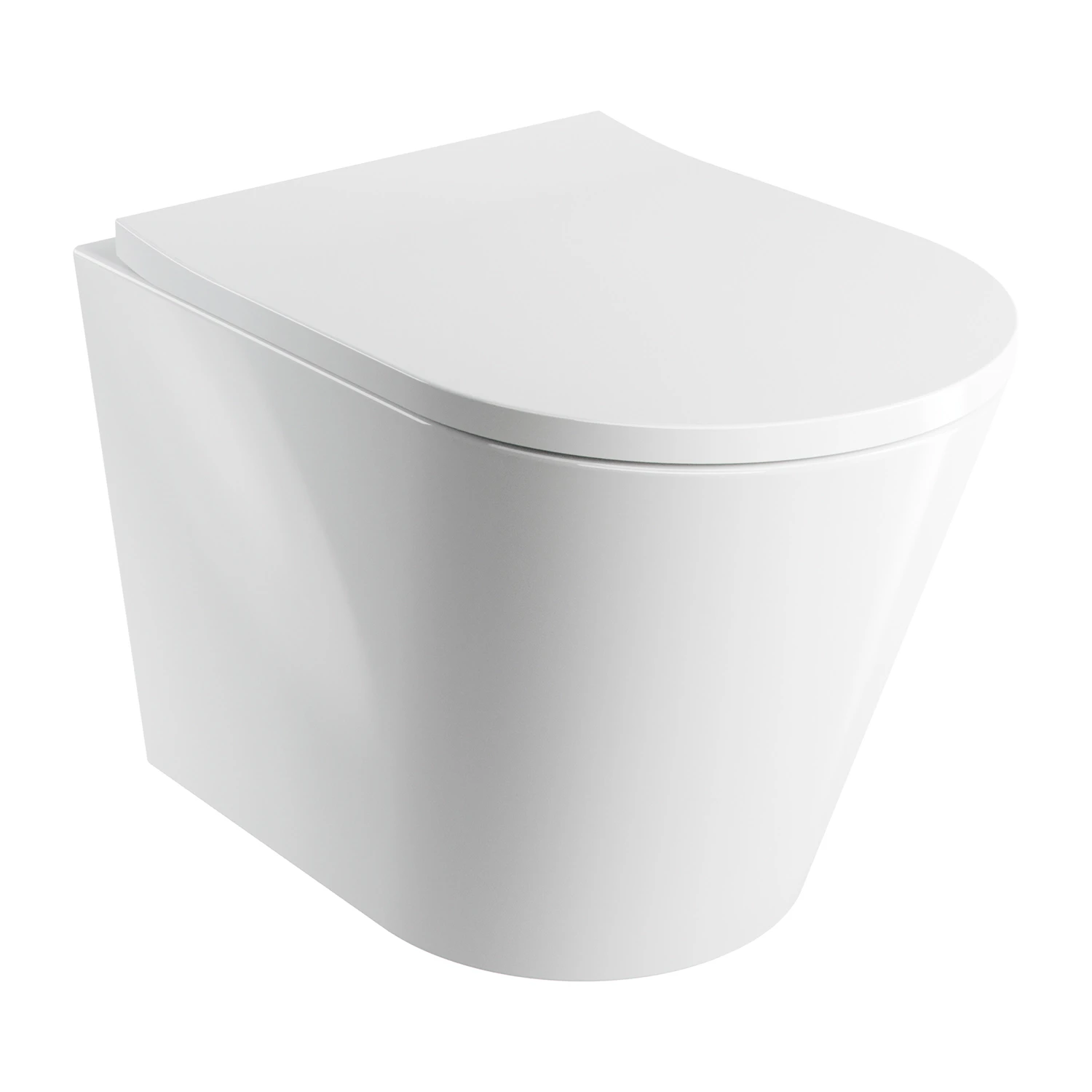cuvette de WC murale avec abattant frein de chute, 52 x 36 cm