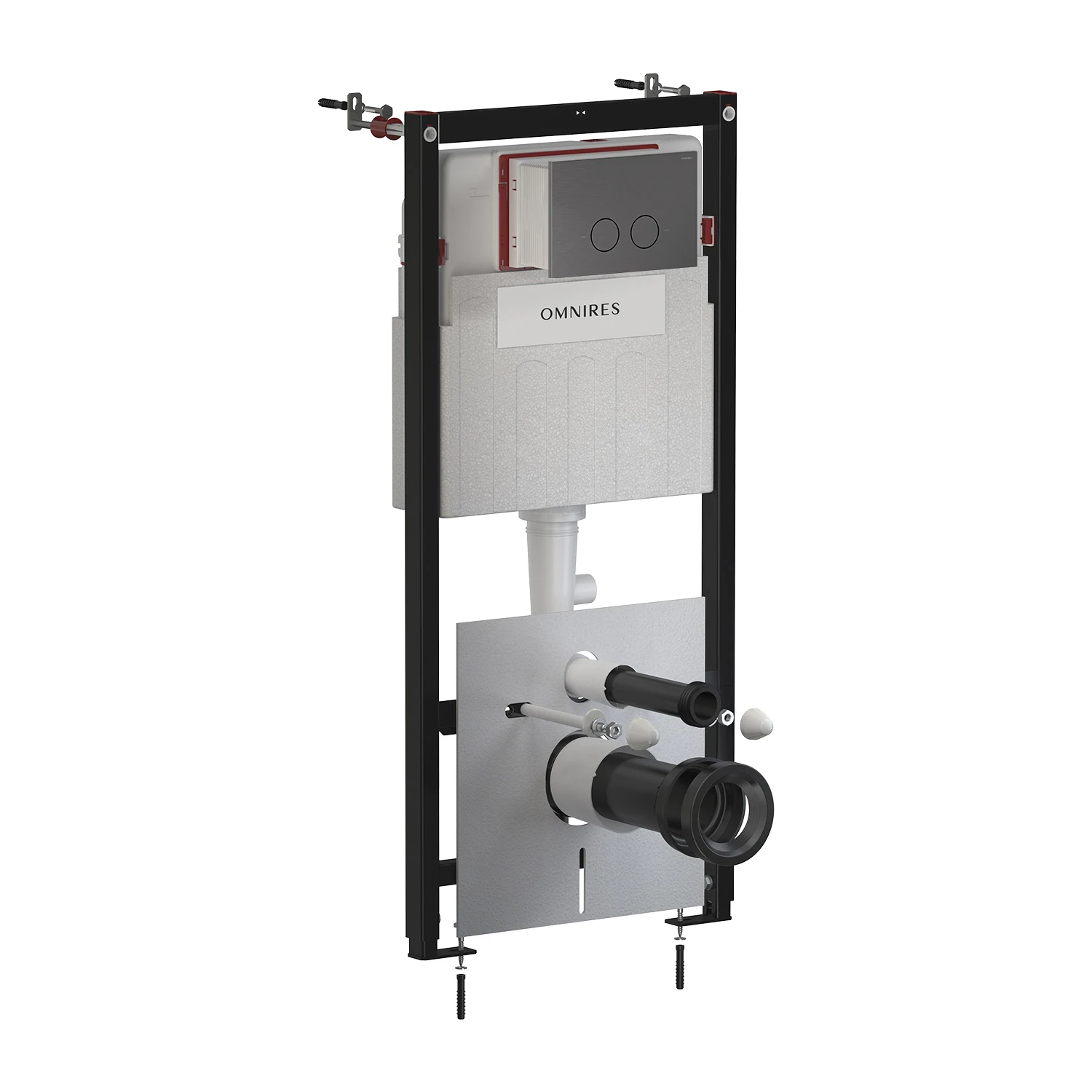 STRONGFRAME concealed frame for a wall-mounted toilet, with ECO flushing + STEEL-R45 stainless steel flush plate