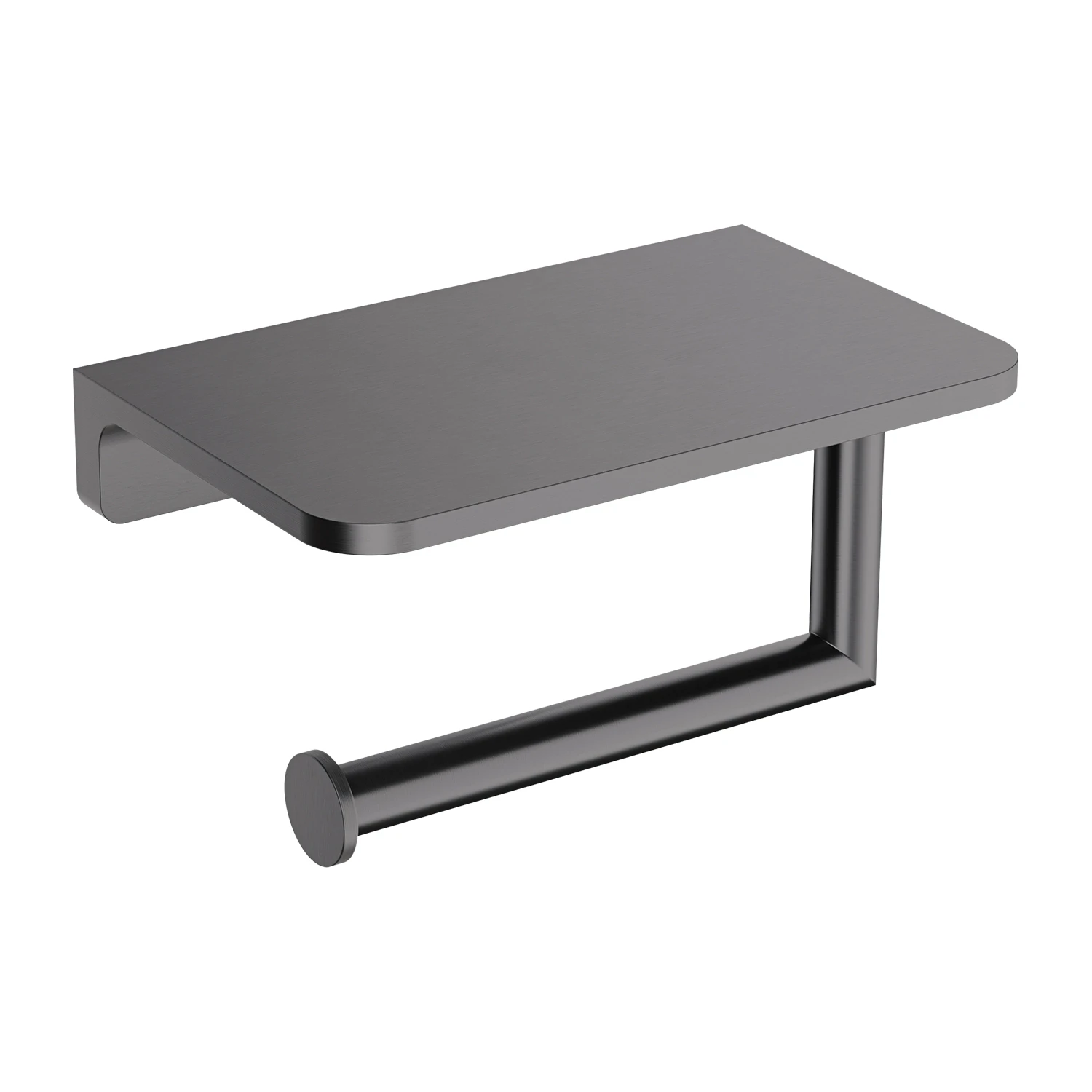 toilet roll holder with a shelf