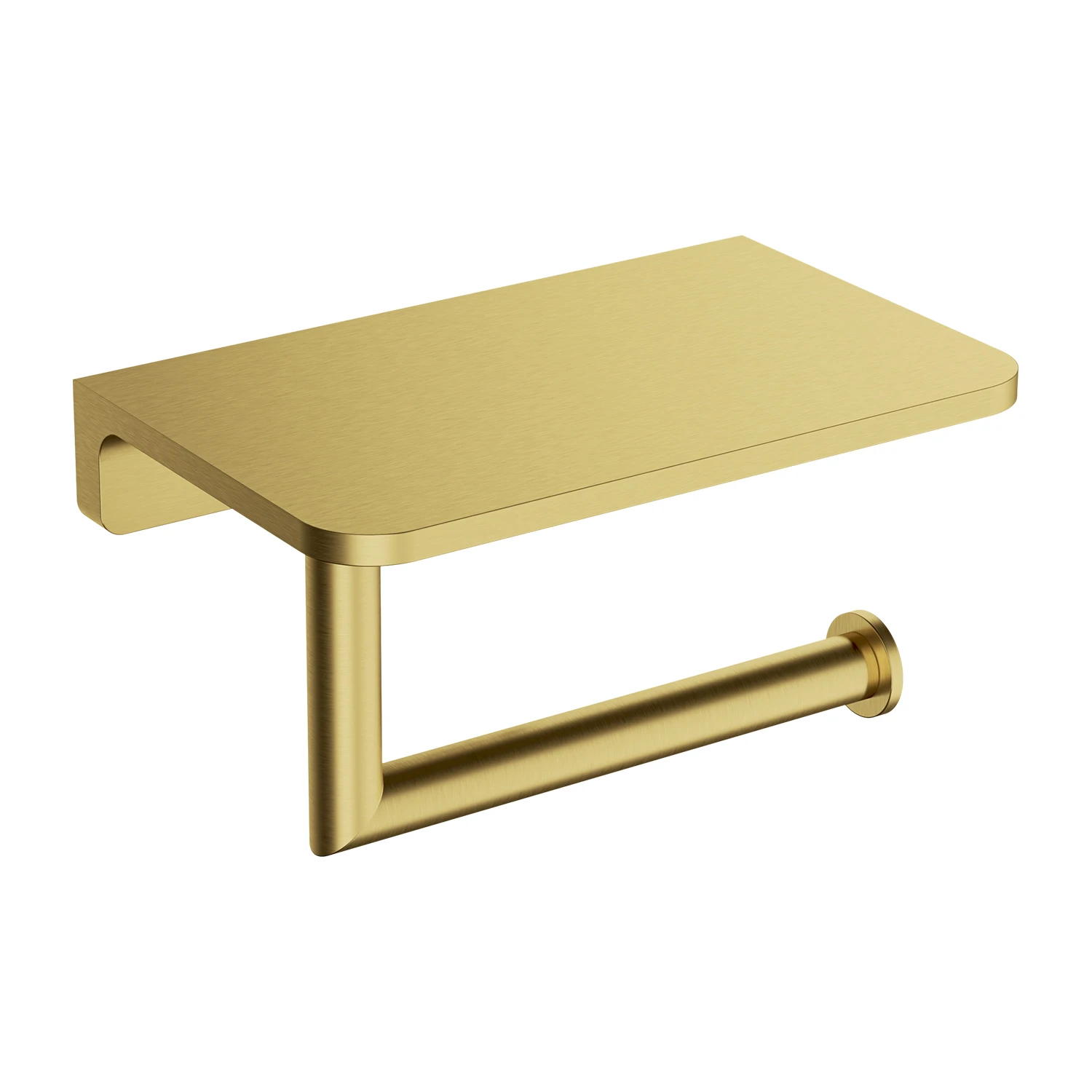 toilet roll holder with a shelf