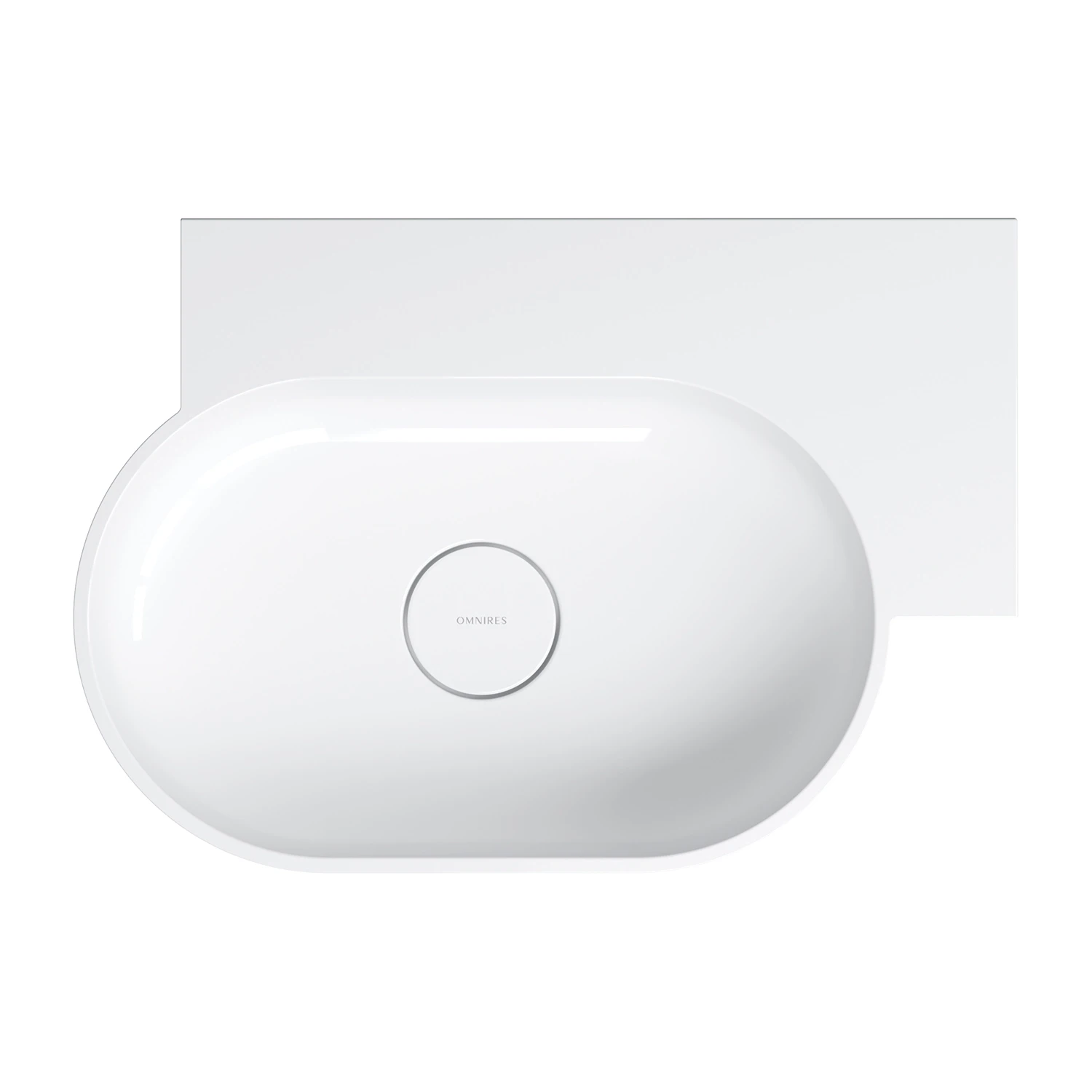 countertop/wall-mounted basin - right, 55 x 36 cm