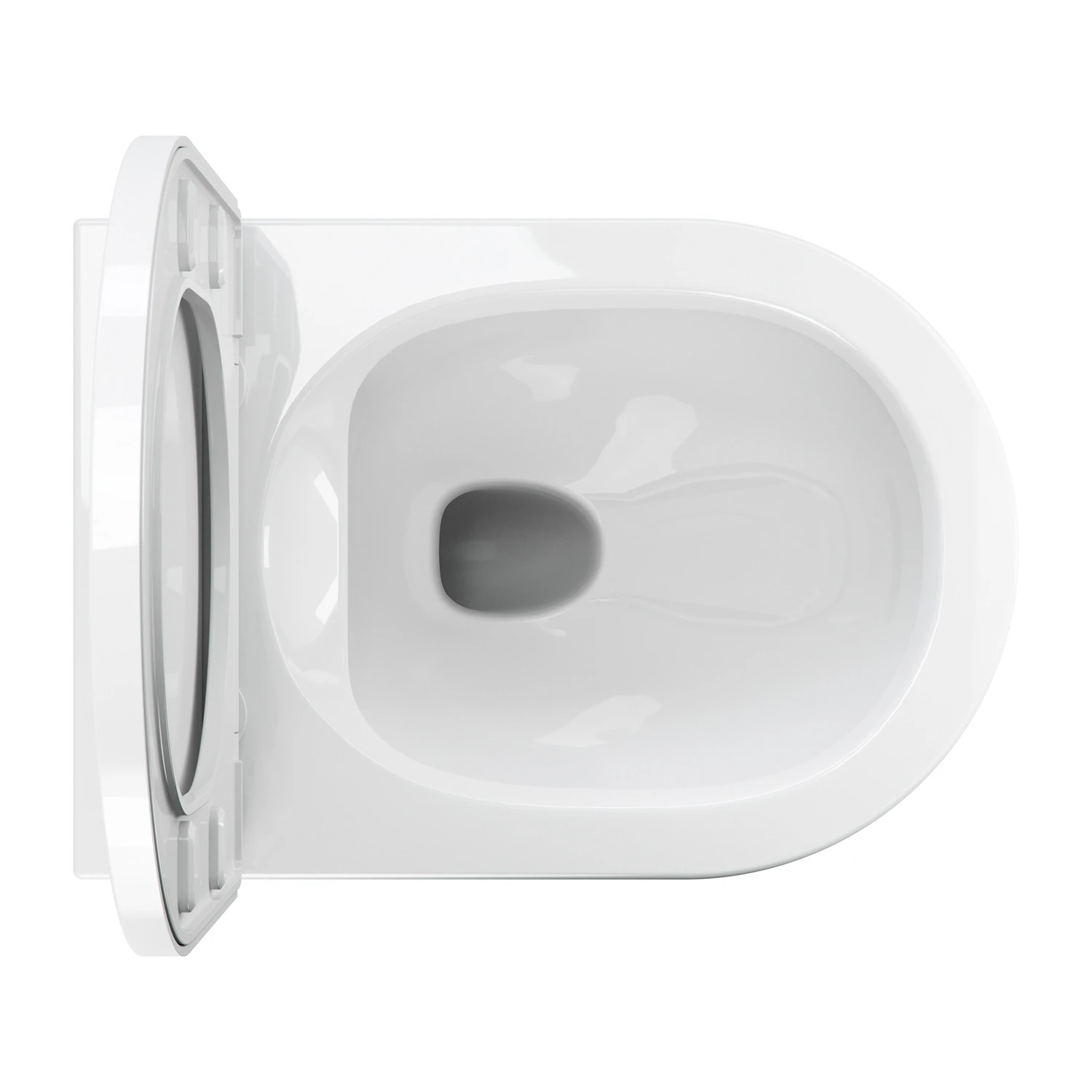 cuvette de WC murale avec abattant frein de chute, 52 x 36 cm