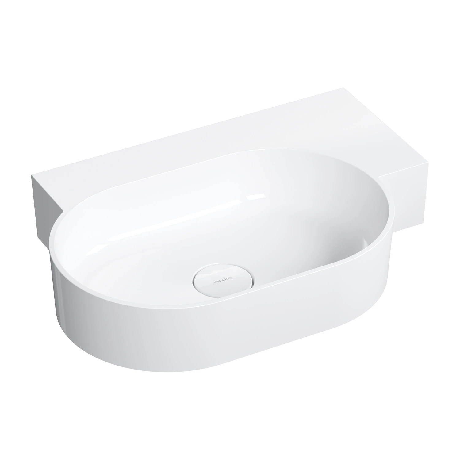 vasque à poser/suspendu - droite, 64 x 44 cm