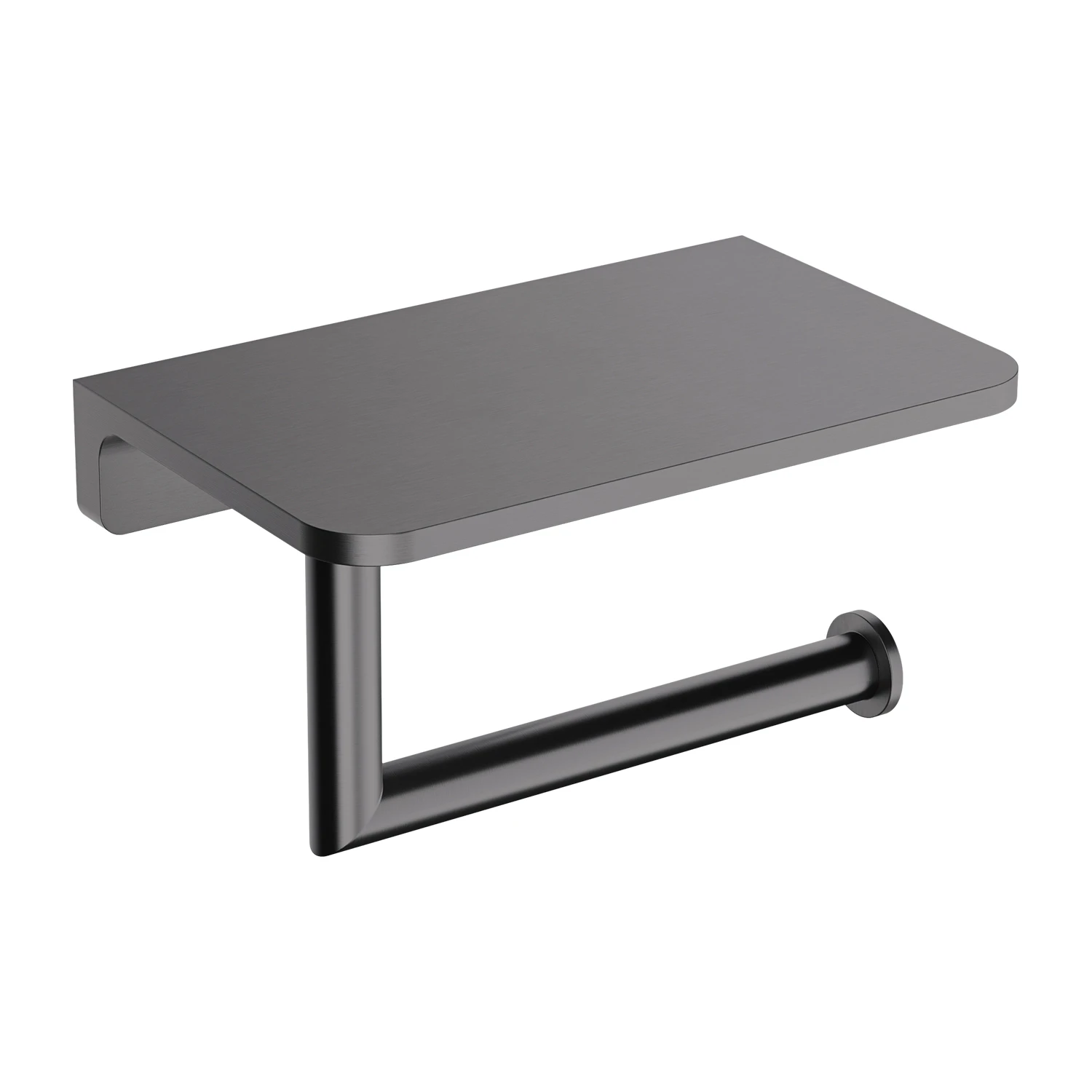 toilet roll holder with a shelf