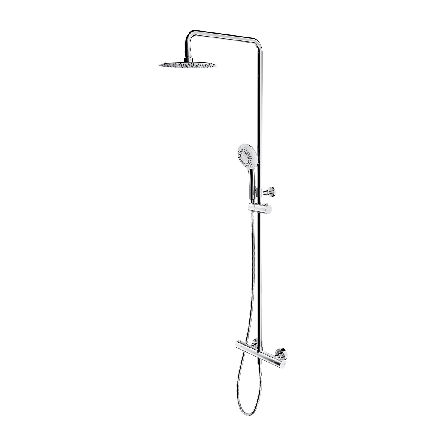 thermostatic shower system for exposed installation