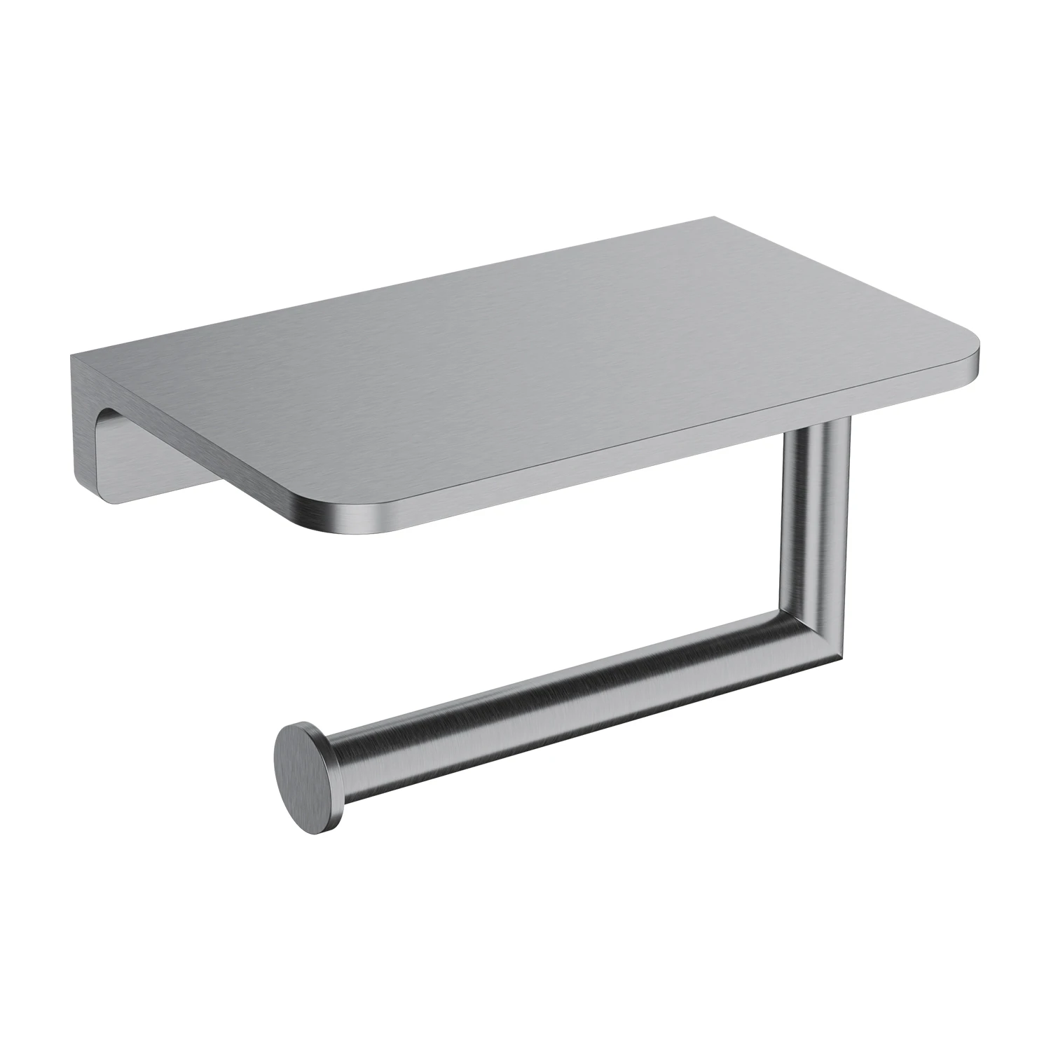 toilet roll holder with a shelf