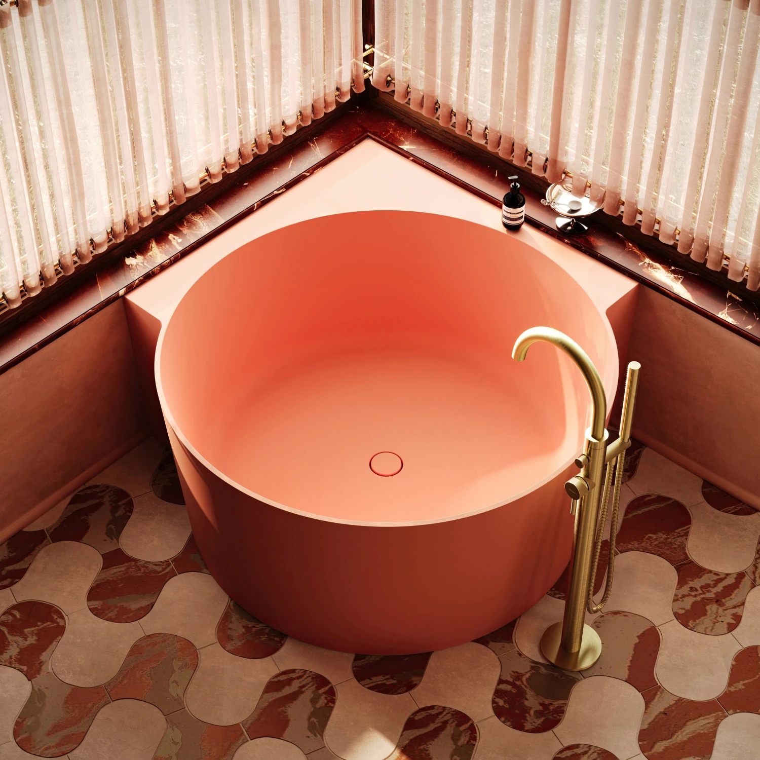 runde Eckbadewanne, 120 x 120 cm