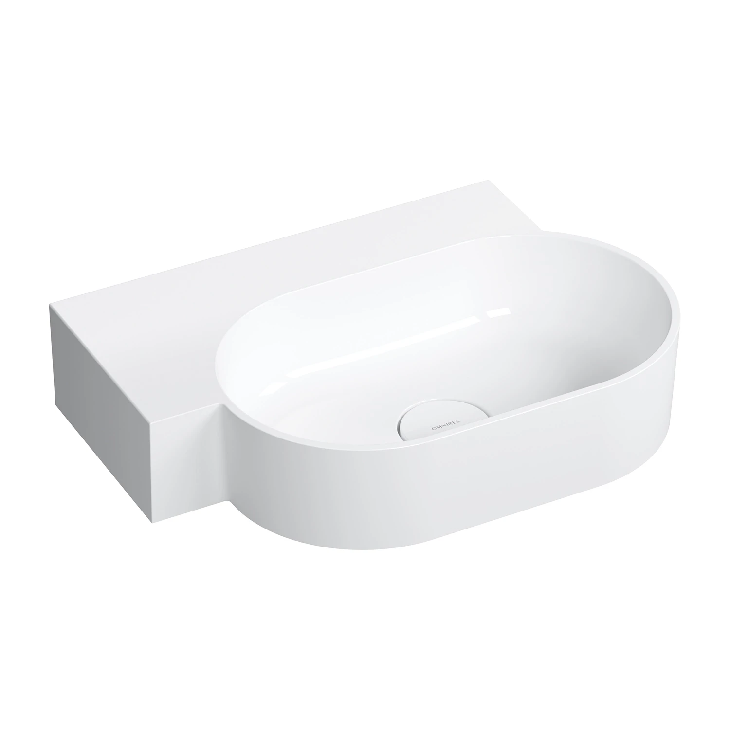 countertop/wall-mounted basin - left, 55 x 36 cm