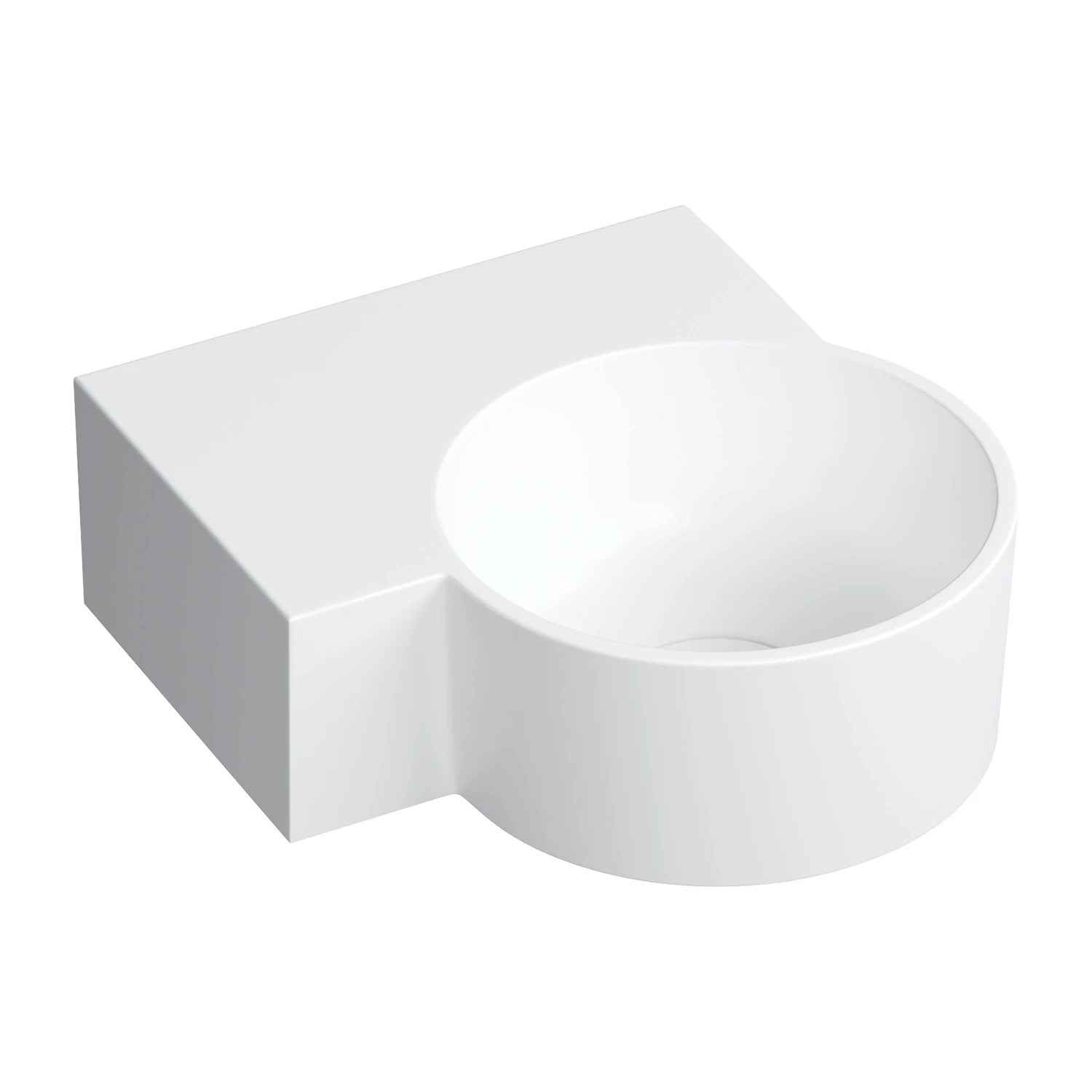 umywalka nablatowa/wisząca - lewa, 33 x 34 cm