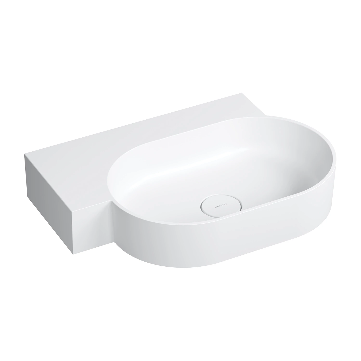countertop/wall-mounted basin - left, 64 x 44 cm