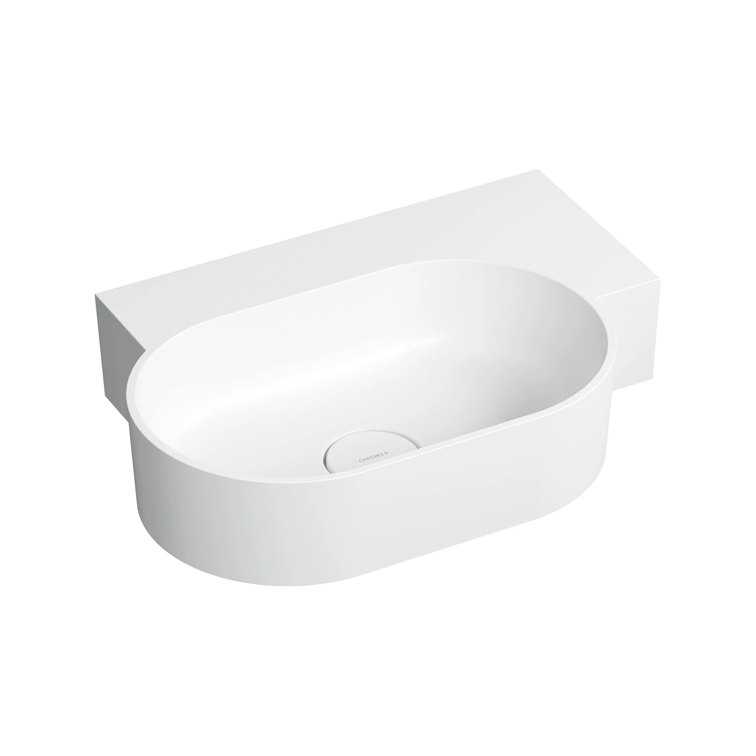 countertop/wall-mounted basin - right, 55 x 36 cm