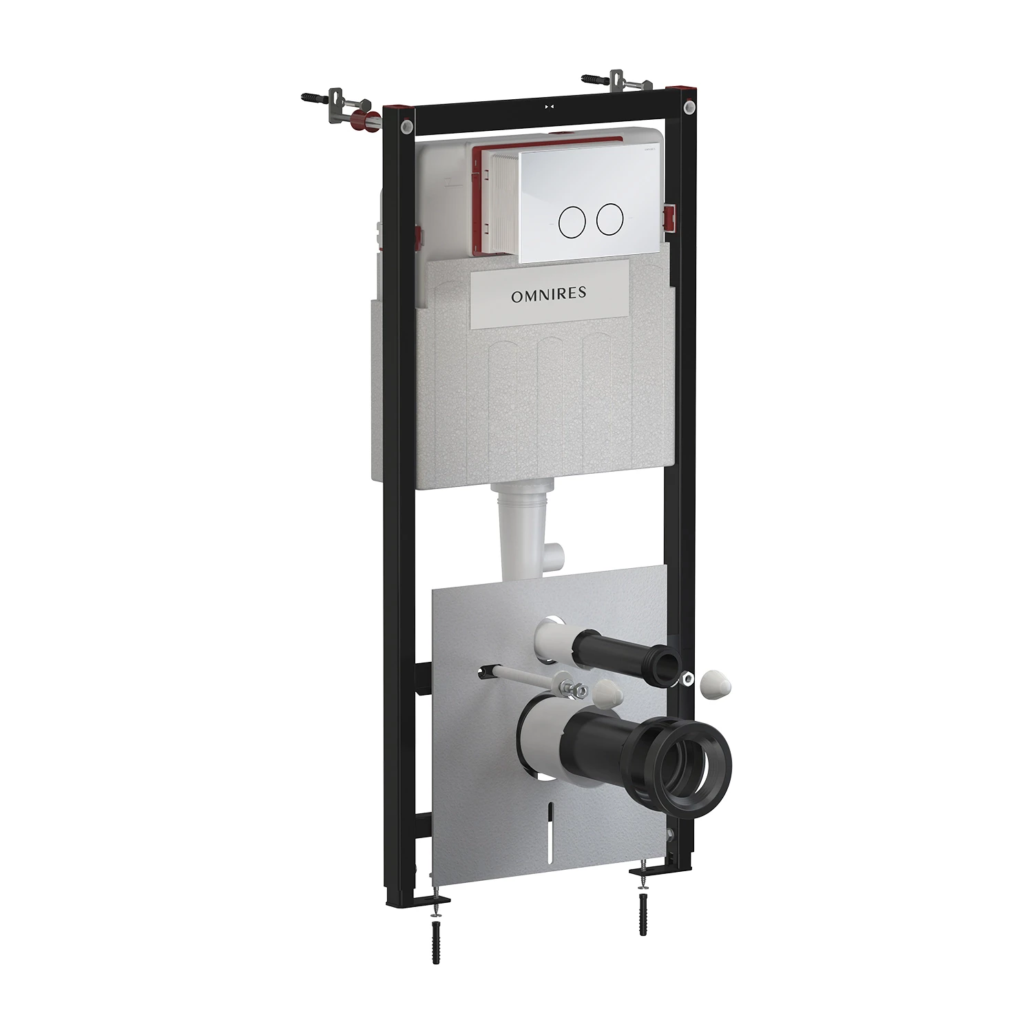 STRONGFRAME bâti-support pour cuvette de WC murale + STEEL-R45 plaque de commande en acier inoxydable