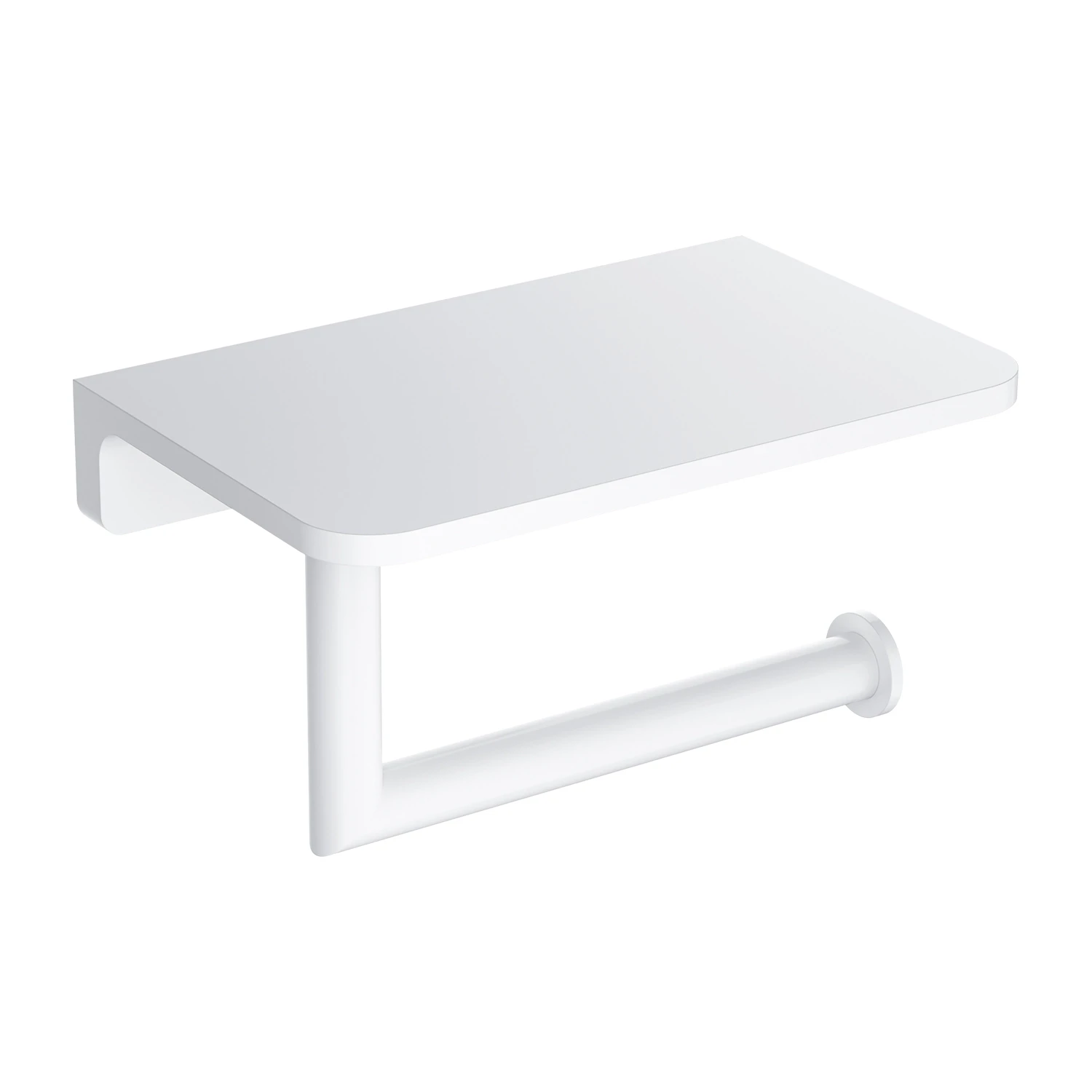 toilet roll holder with a shelf