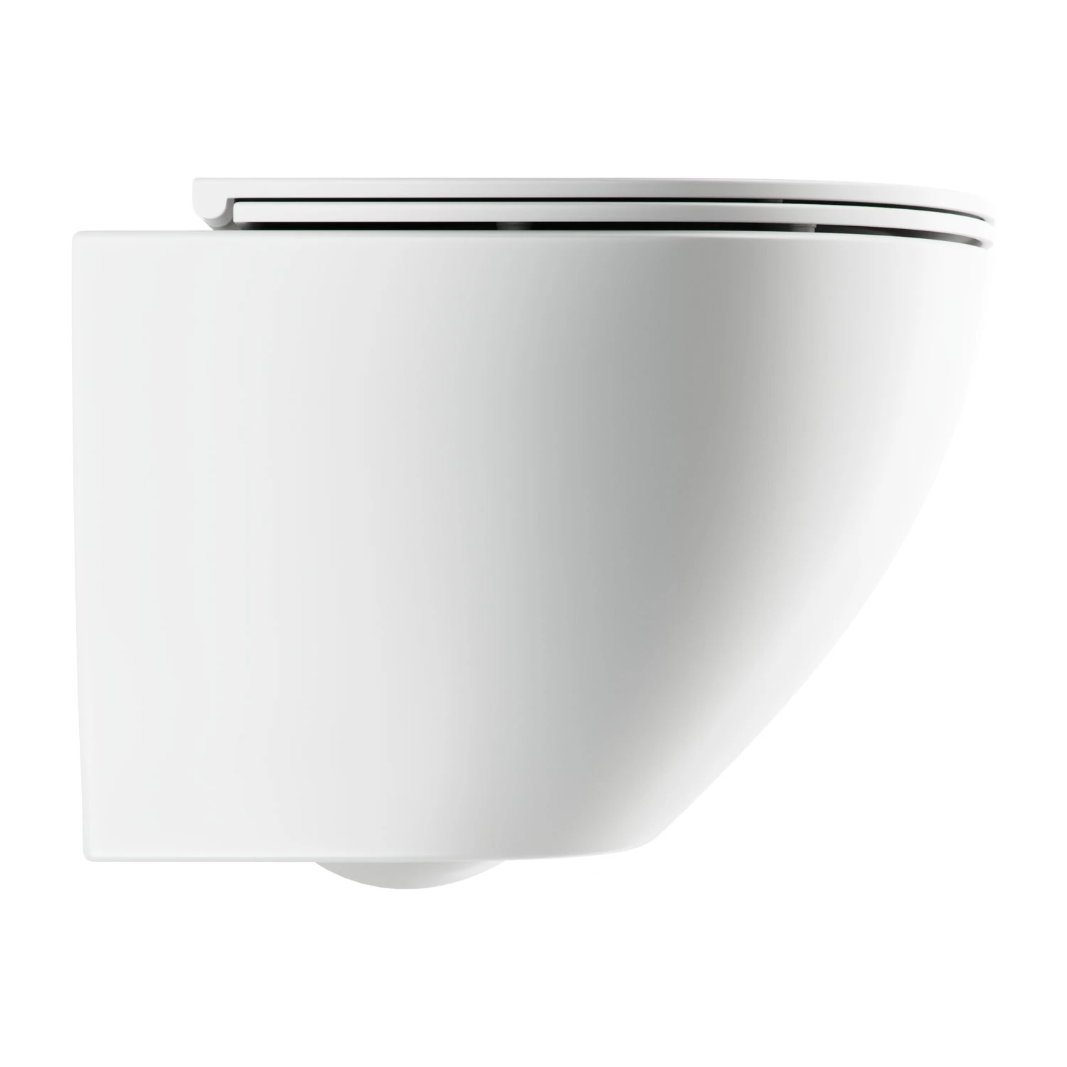 wall-mounted toilet with soft-close seat, 54 x 37 cm