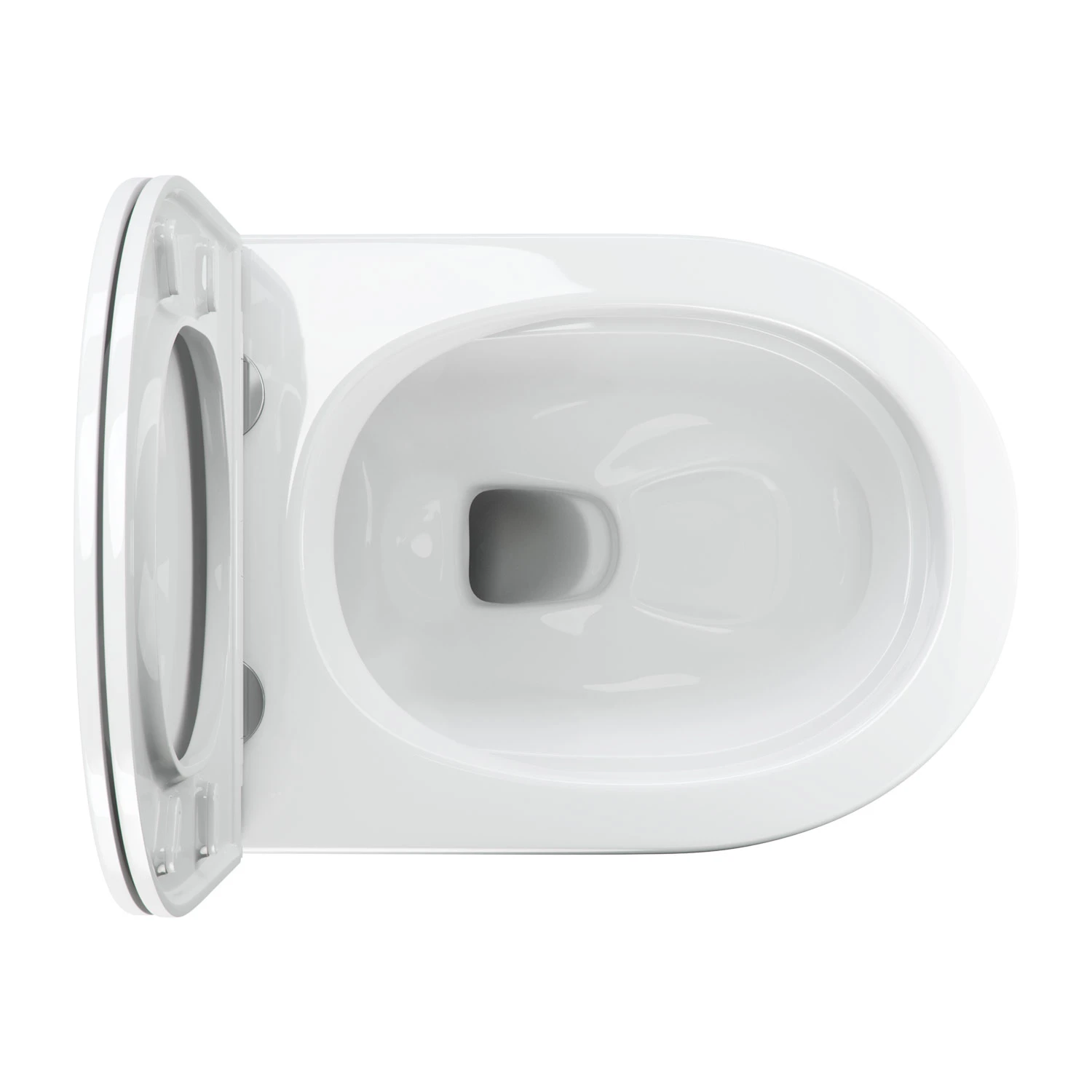 wall-mounted toilet with soft-close seat, 54 x 37 cm