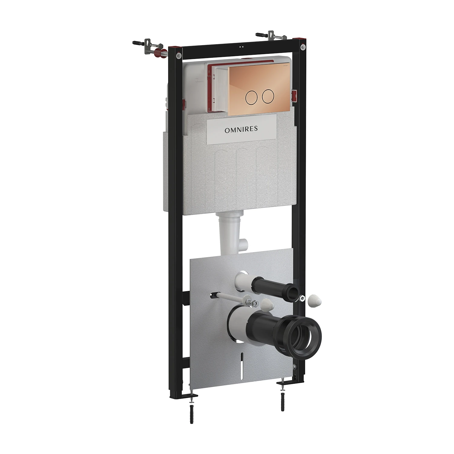 STRONGFRAME concealed frame for a wall-mounted toilet, with ECO flushing + STEEL-R45 stainless steel flush plate