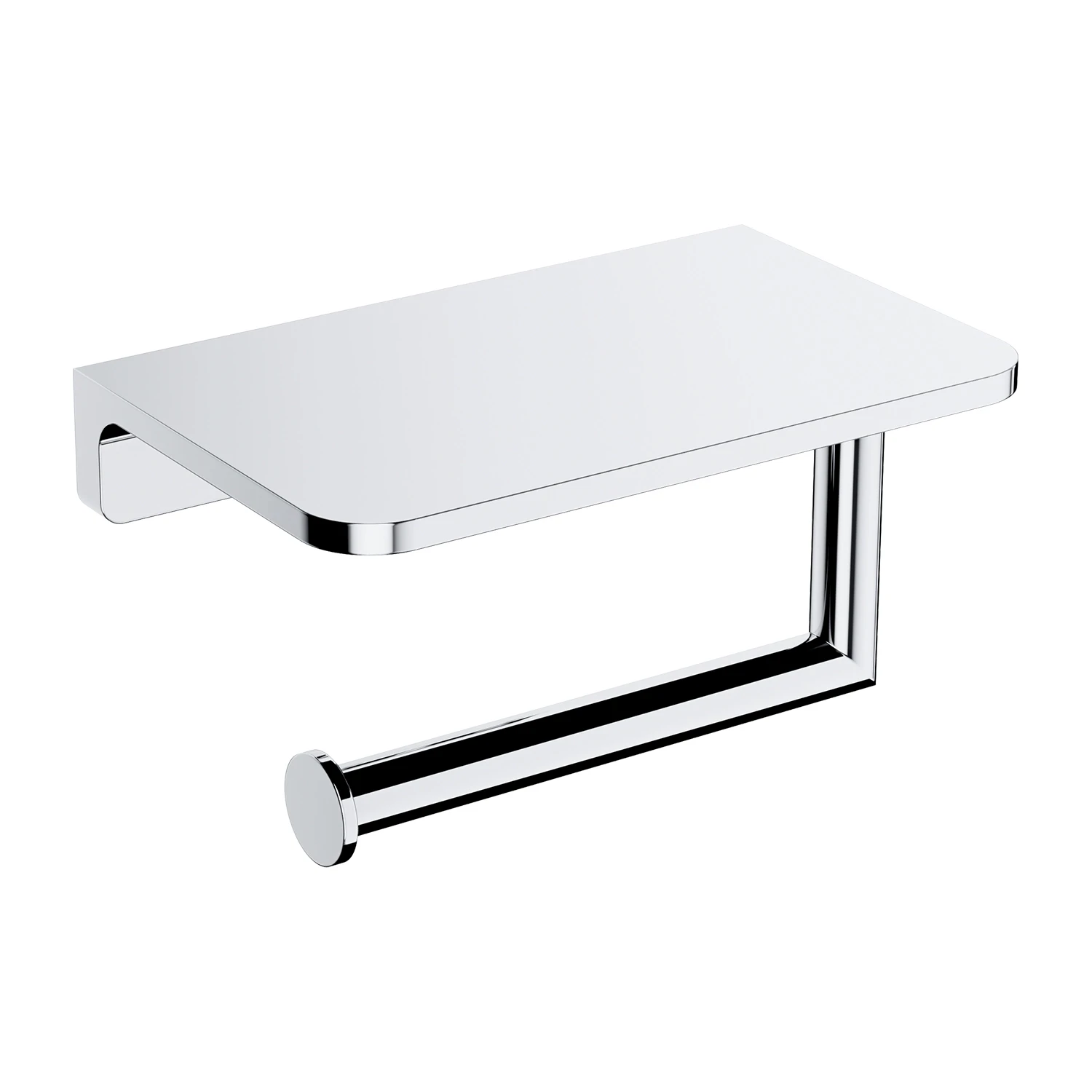 toilet roll holder with a shelf