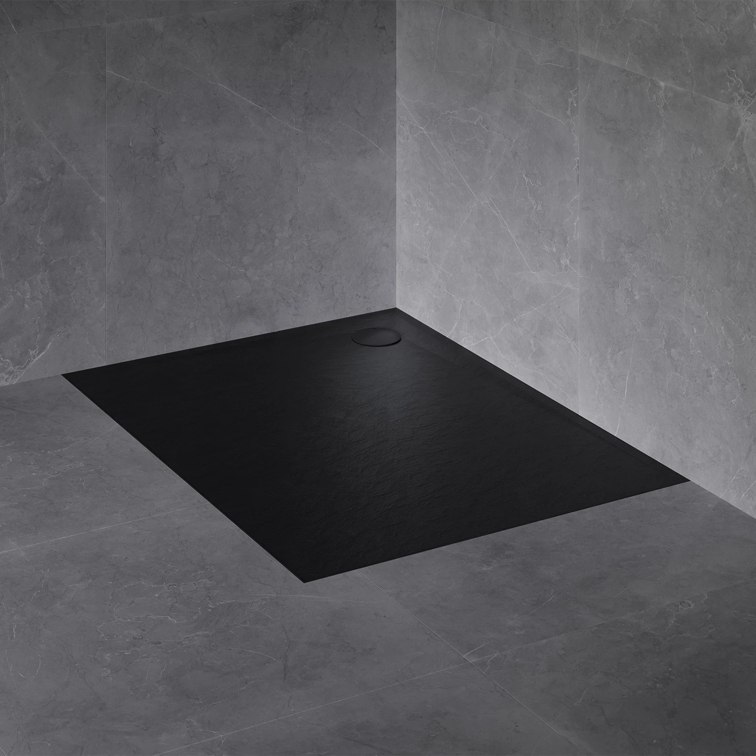 composite shower tray, stone texture, 80 x 100 cm