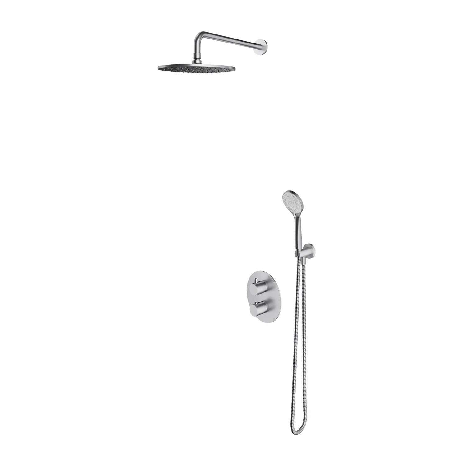 thermostatic shower system for concealed installation