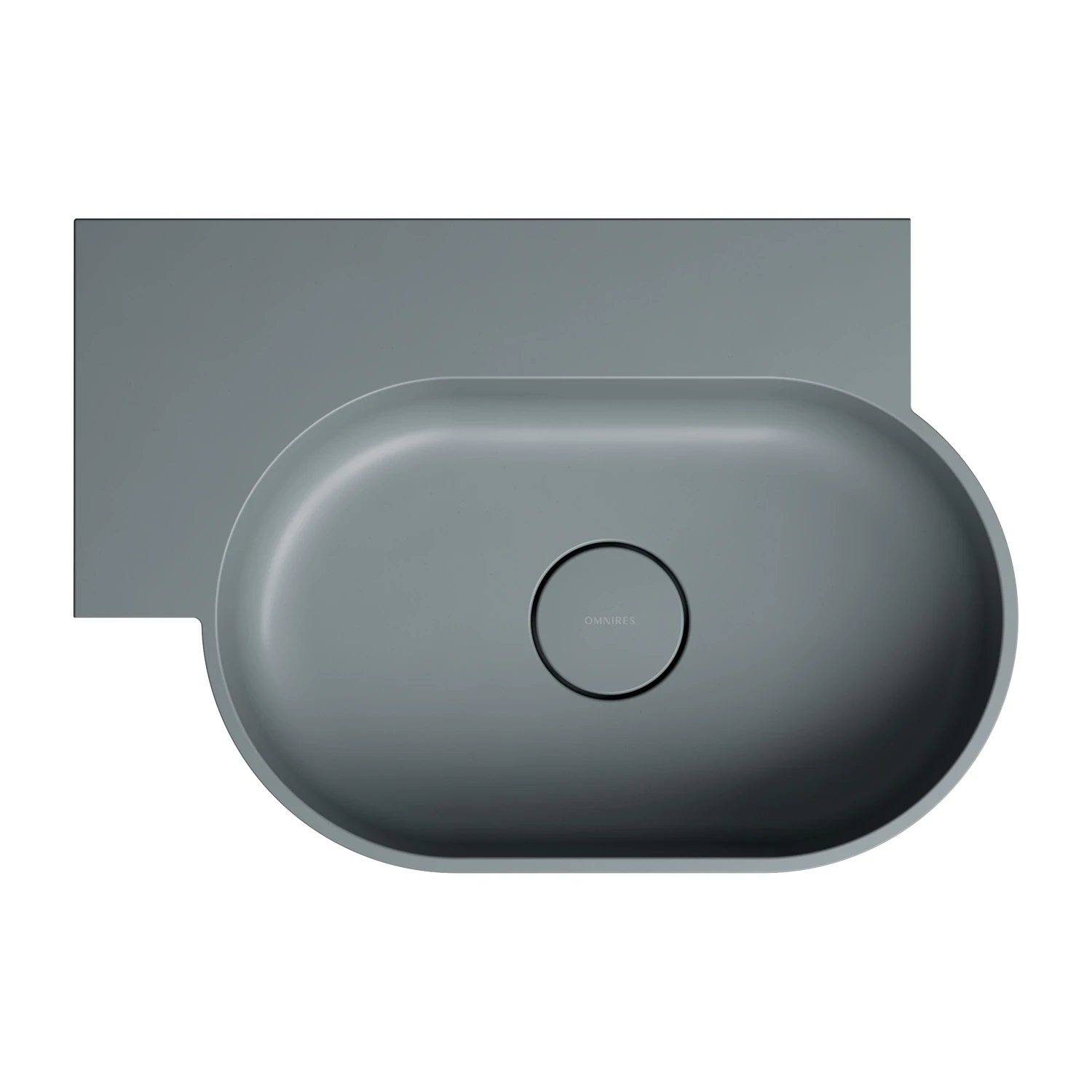 countertop/wall-mounted basin - left, 55 x 36 cm