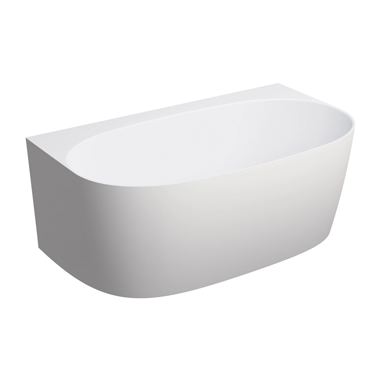 back to wall bath, 148 x 86 cm