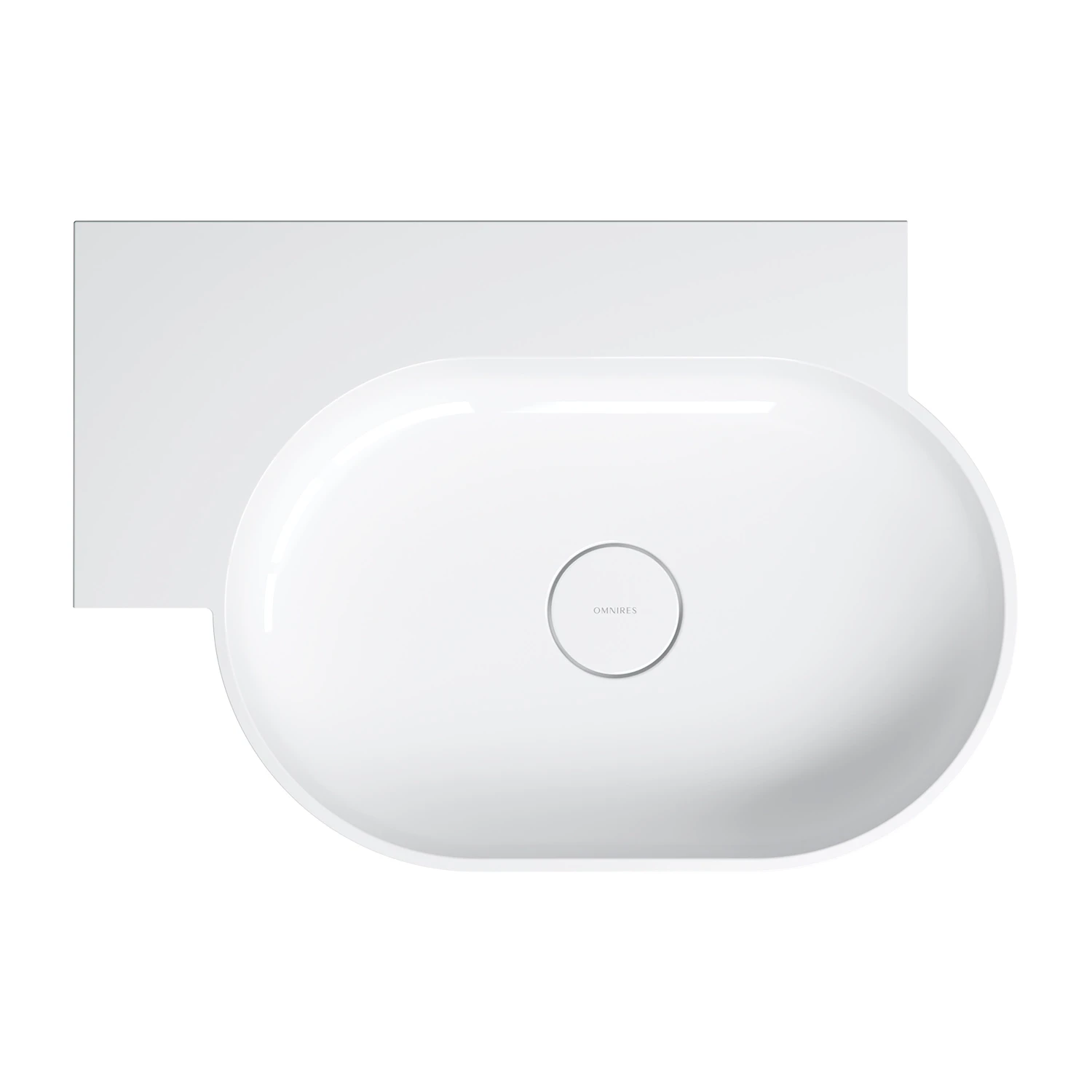 countertop/wall-mounted basin - left, 64 x 44 cm