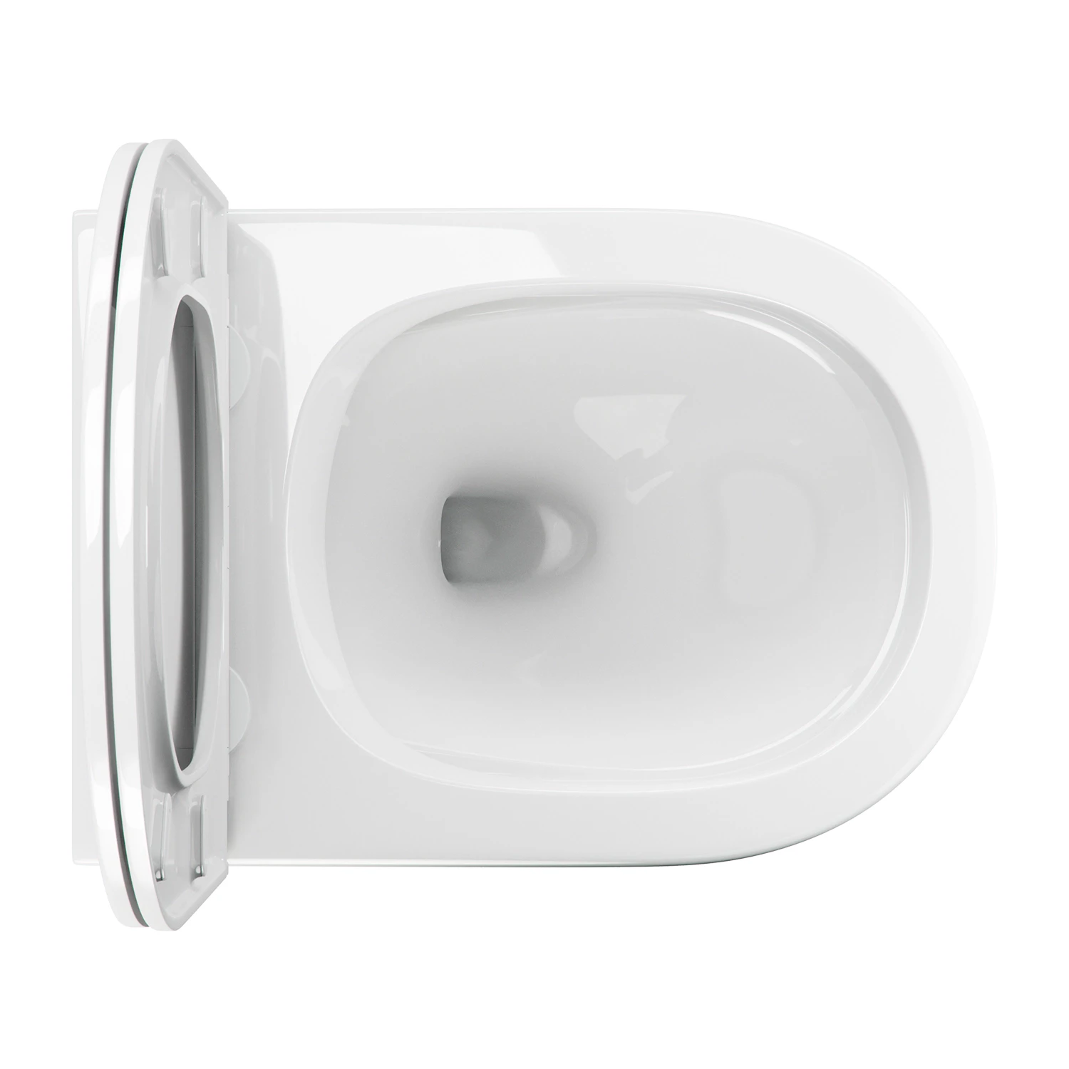 wall-mounted toilet with soft-close seat, 49 x 37 cm