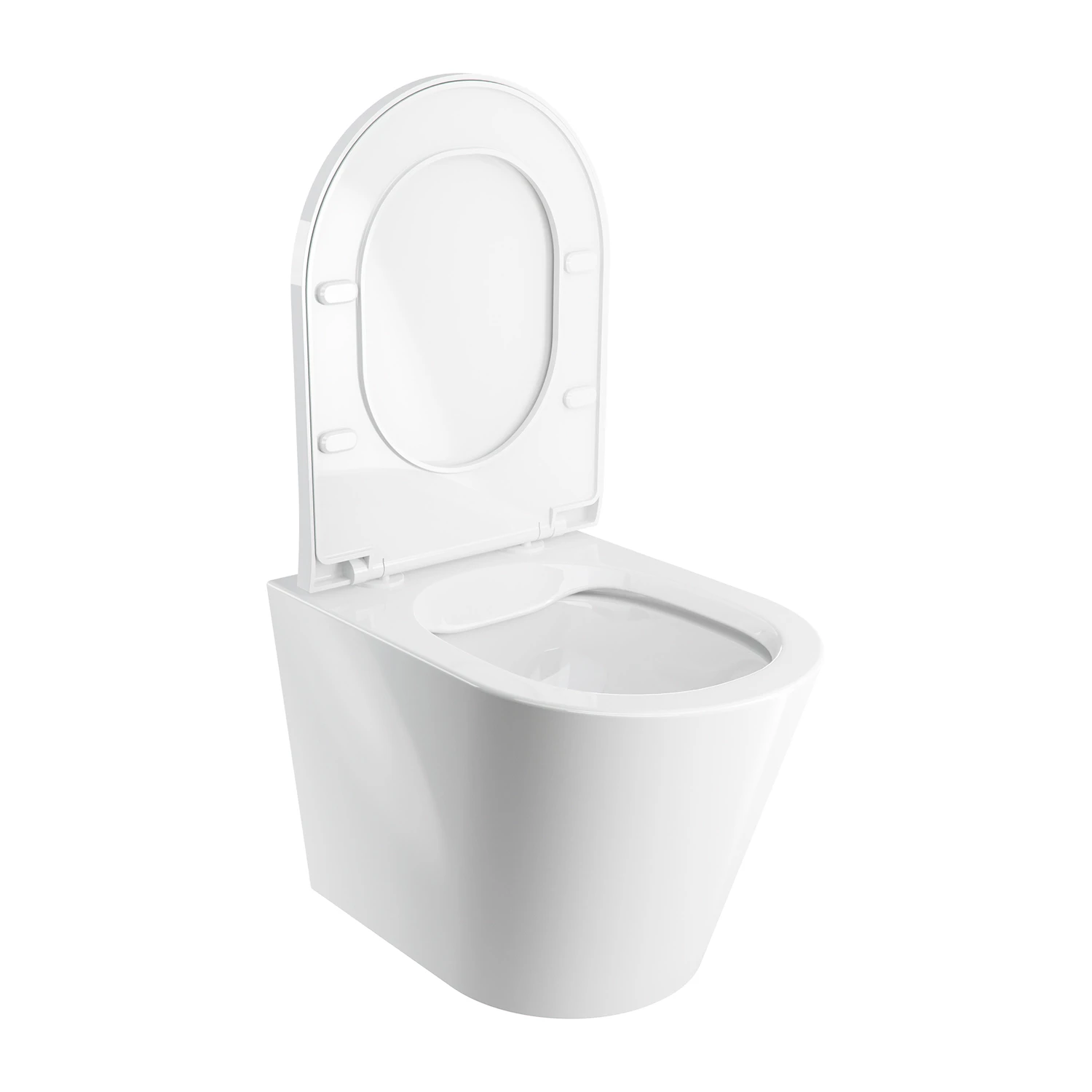 cuvette de WC murale avec abattant frein de chute, 52 x 36 cm