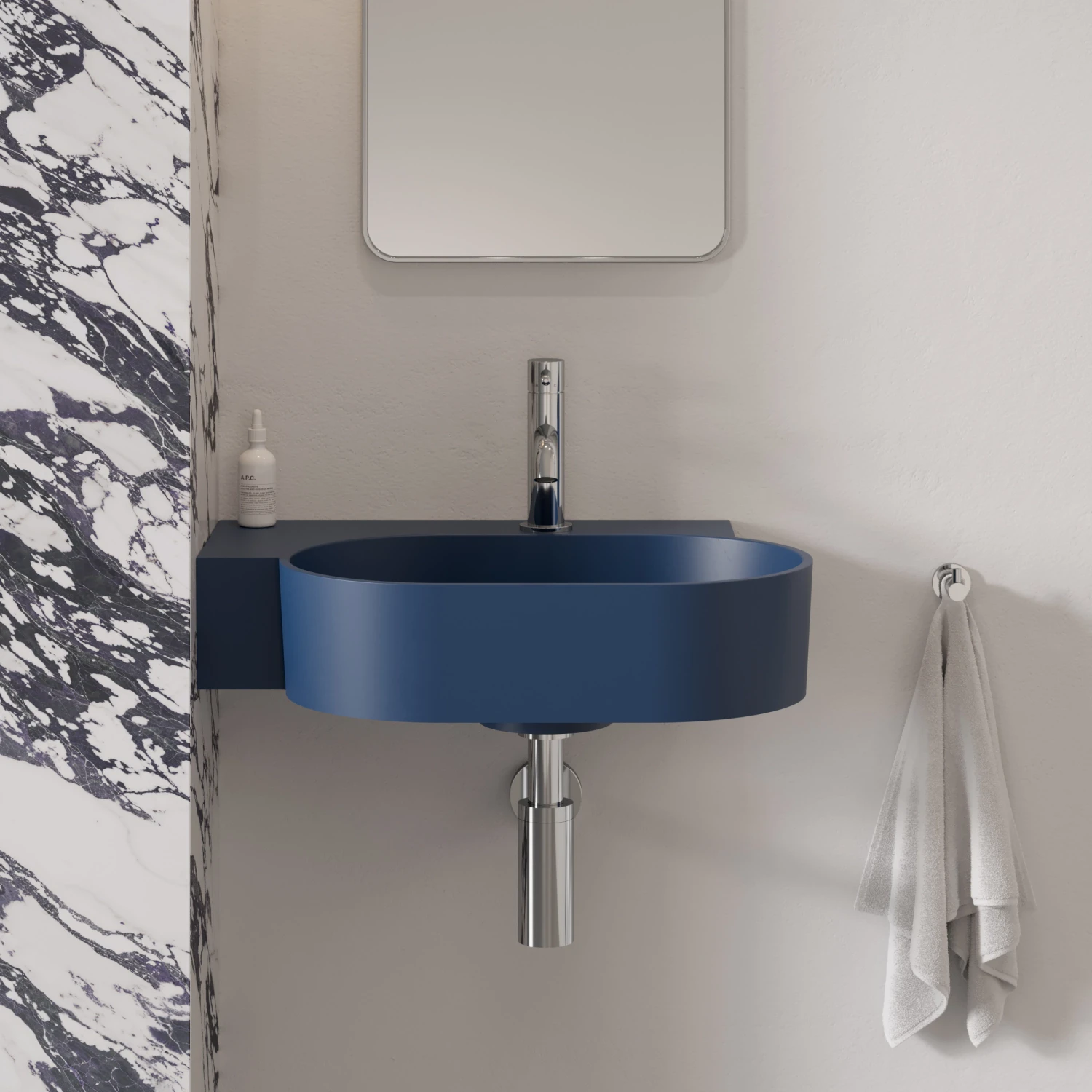 umywalka nablatowa/wisząca - lewa, 55 x 38 cm