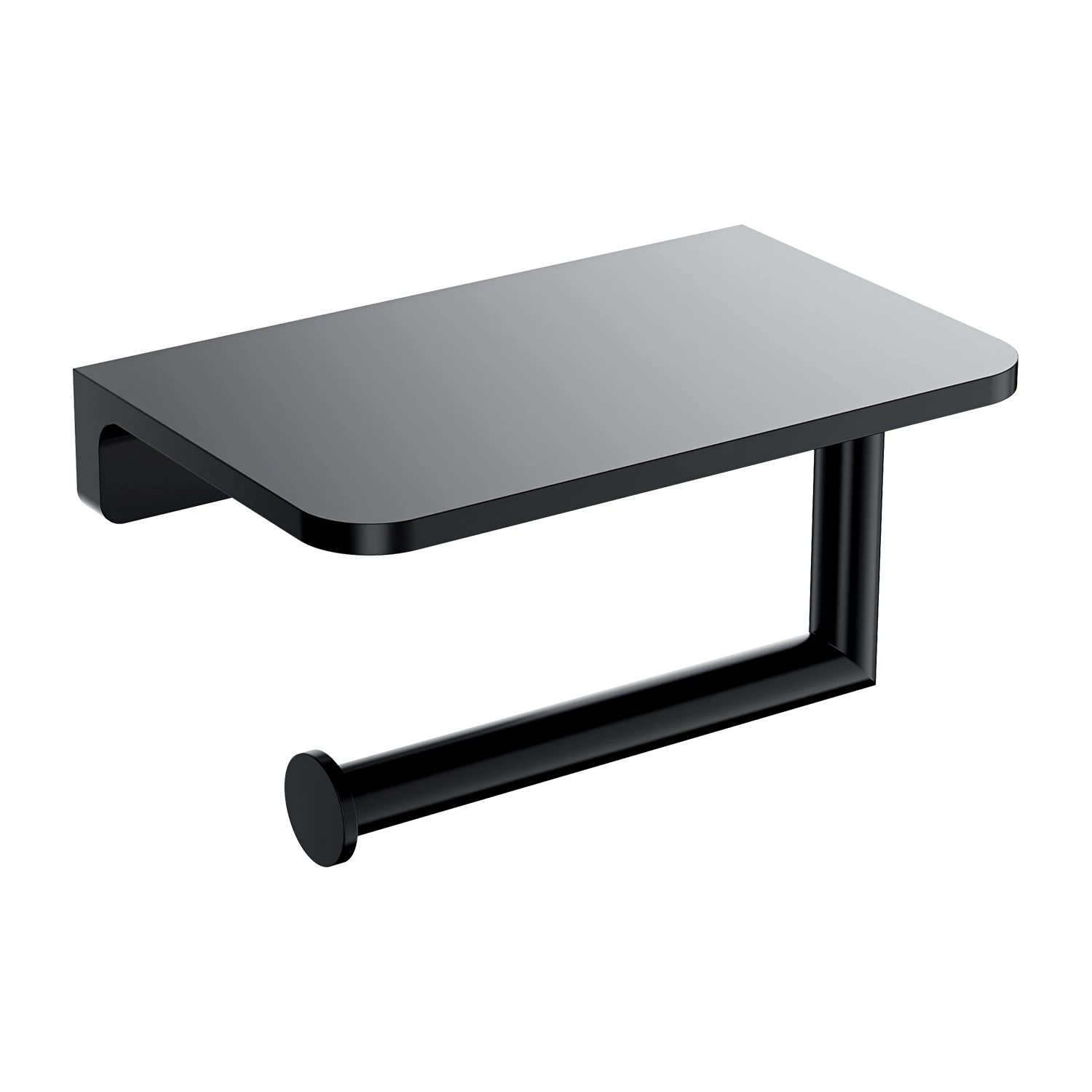 toilet roll holder with a shelf