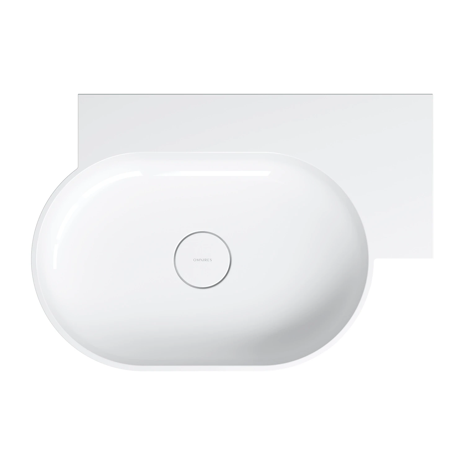 countertop/wall-mounted basin - right, 64 x 44 cm