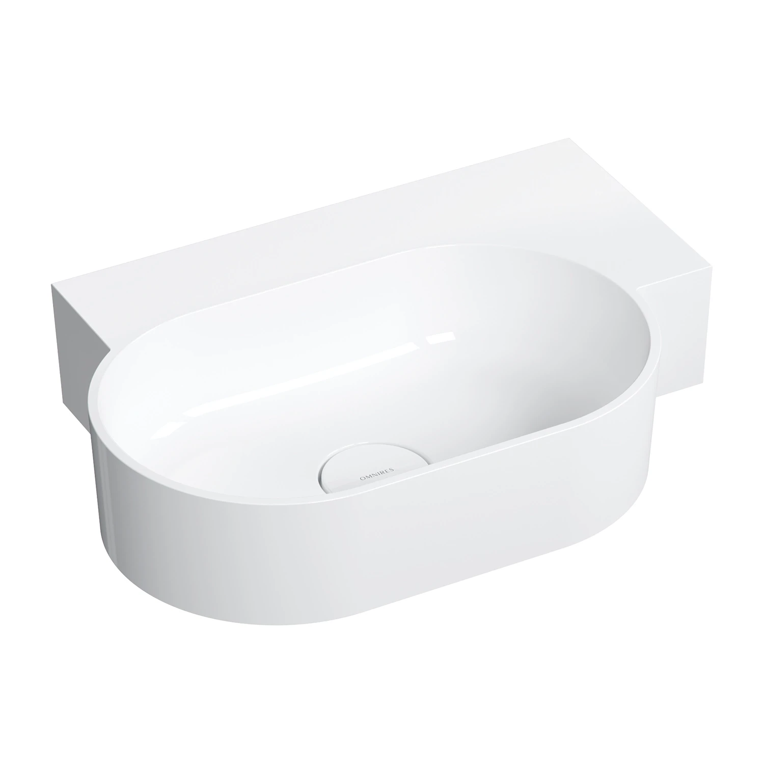 vasque à poser/suspendu - droite, 55 x 36 cm