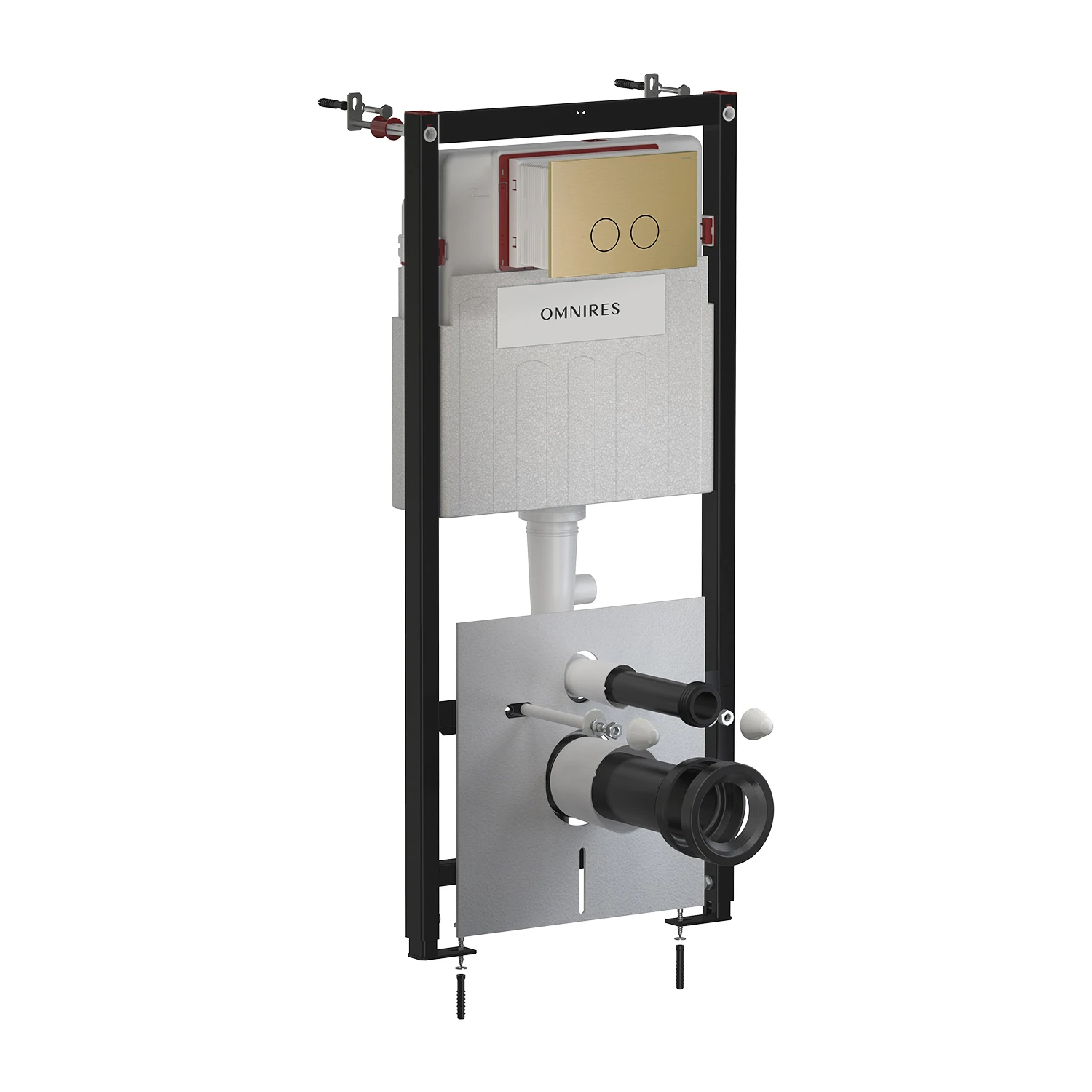 STRONGFRAME concealed frame for a wall-mounted toilet, with ECO flushing + STEEL-R45 stainless steel flush plate