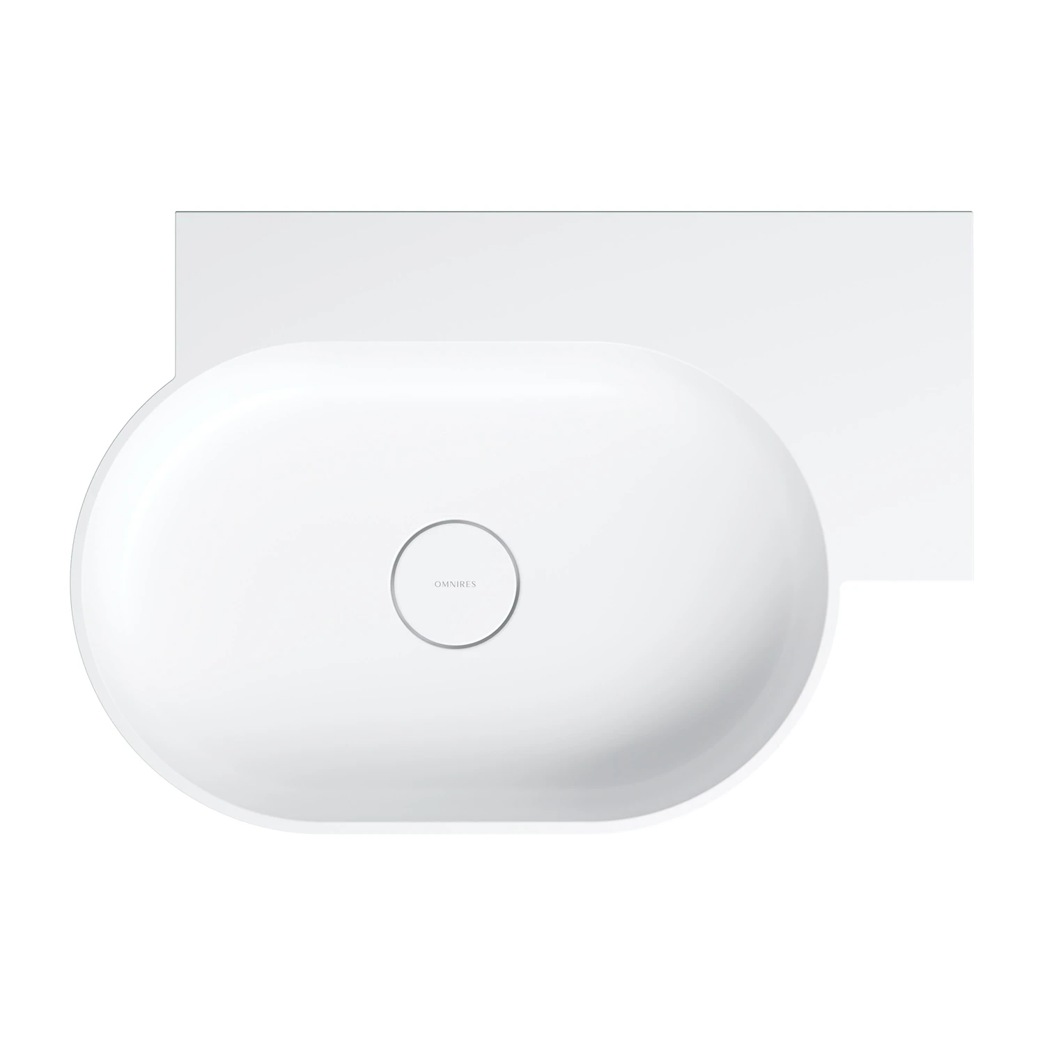 umywalka nablatowa/wisząca - prawa, 64 x 44 cm