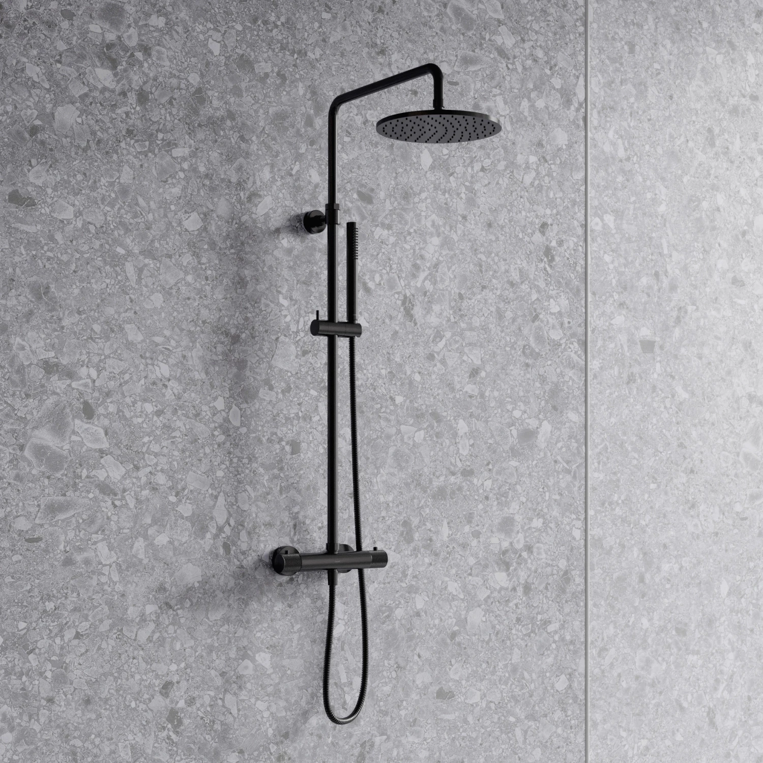 thermostatic shower system for exposed installation