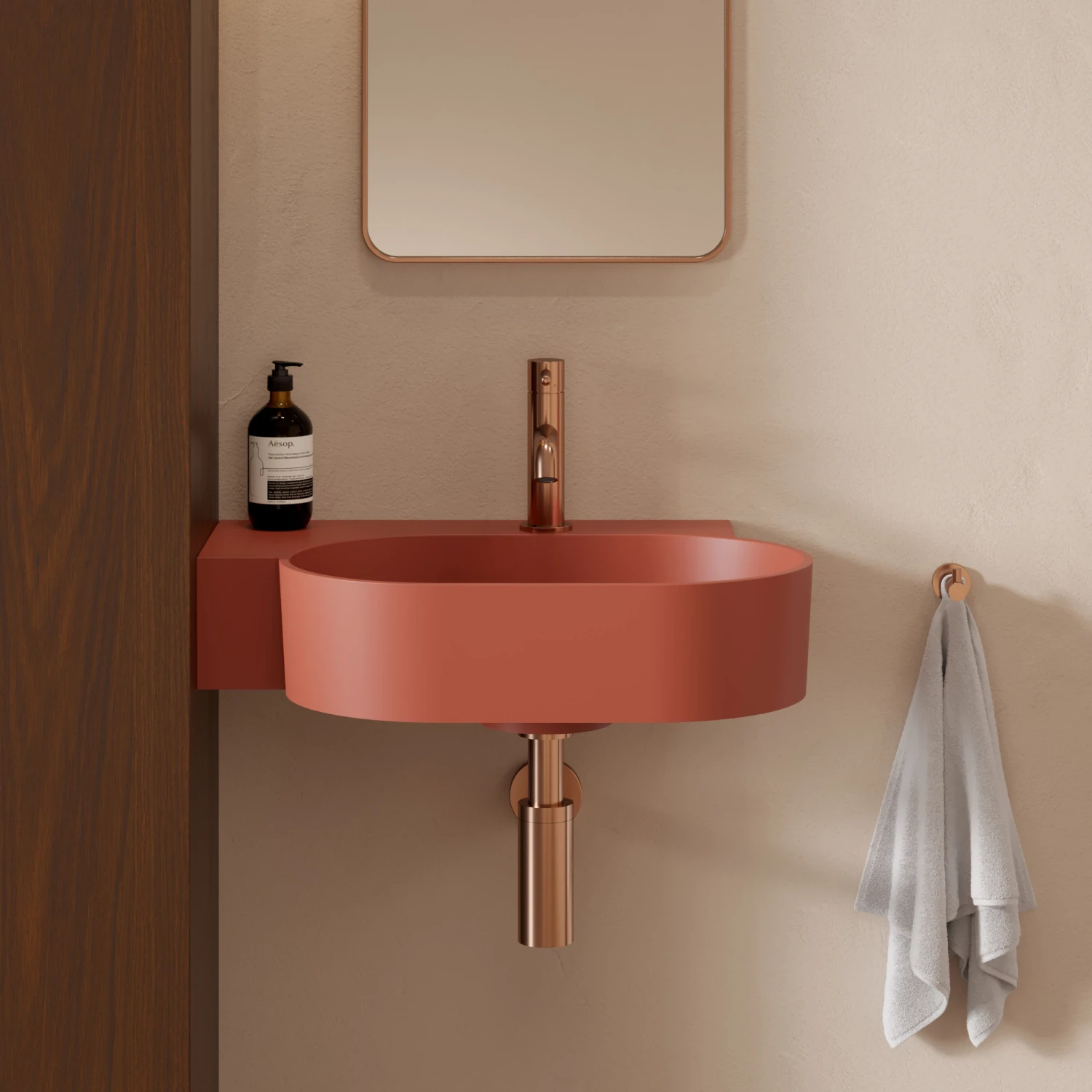 umywalka nablatowa/wisząca - lewa, 55 x 38 cm