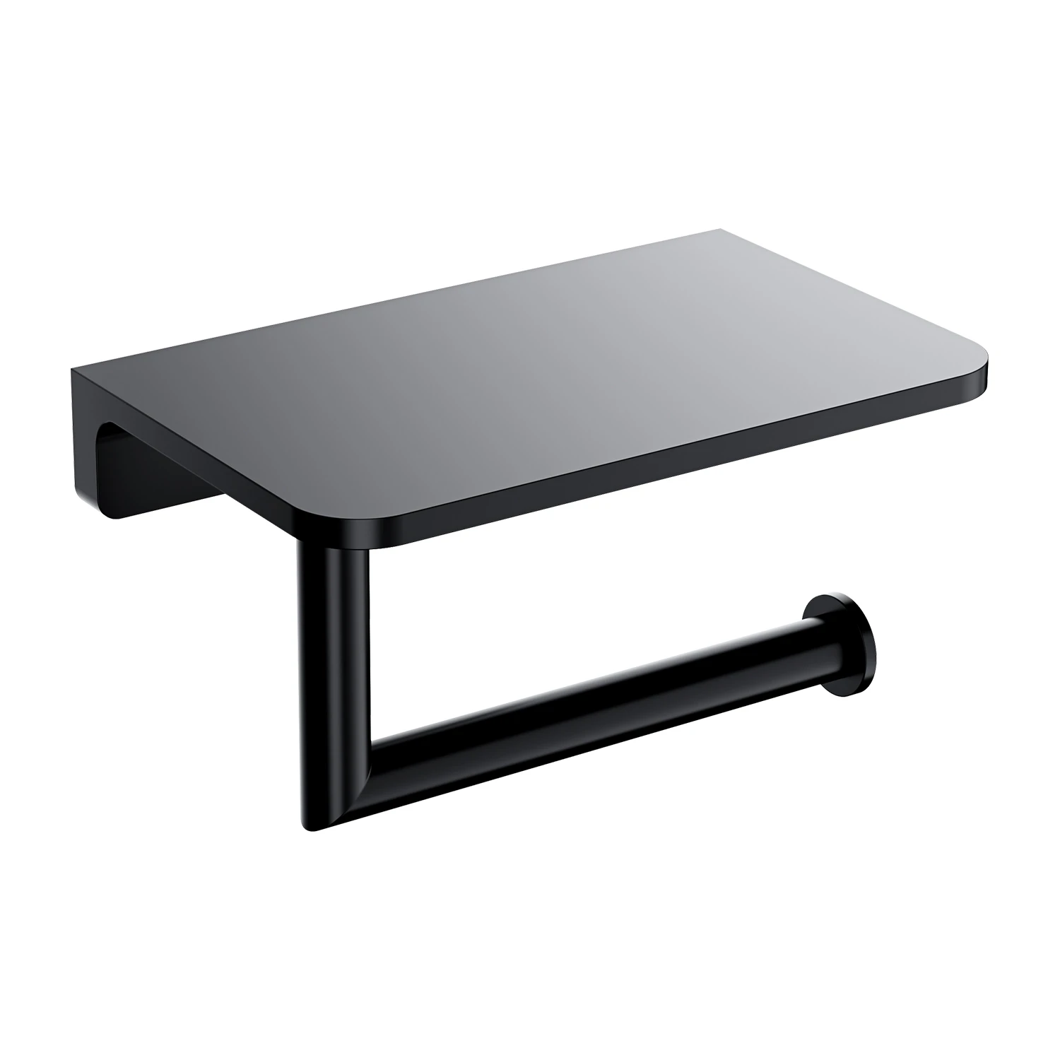 toilet roll holder with a shelf