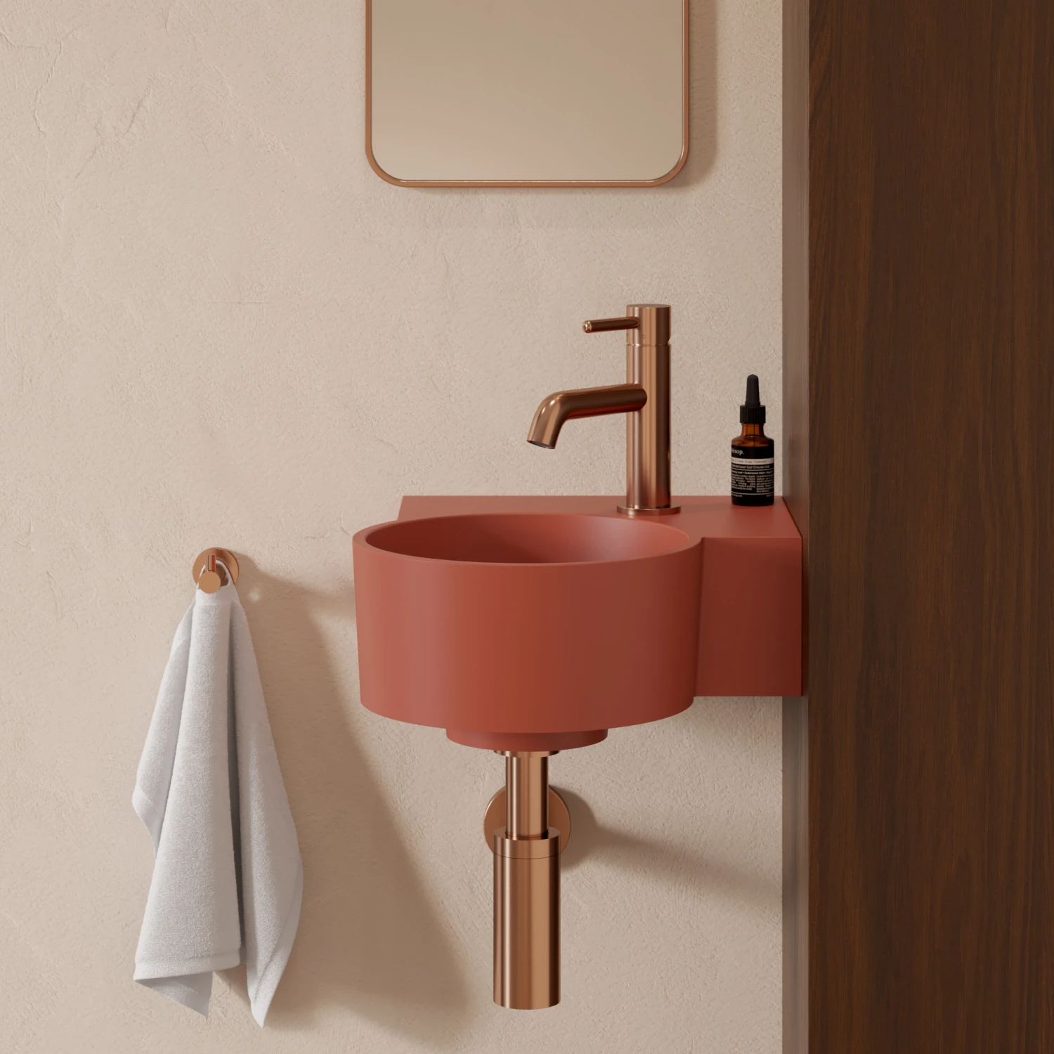 countertop/wall-mounted basin - right, 33 x 34 cm