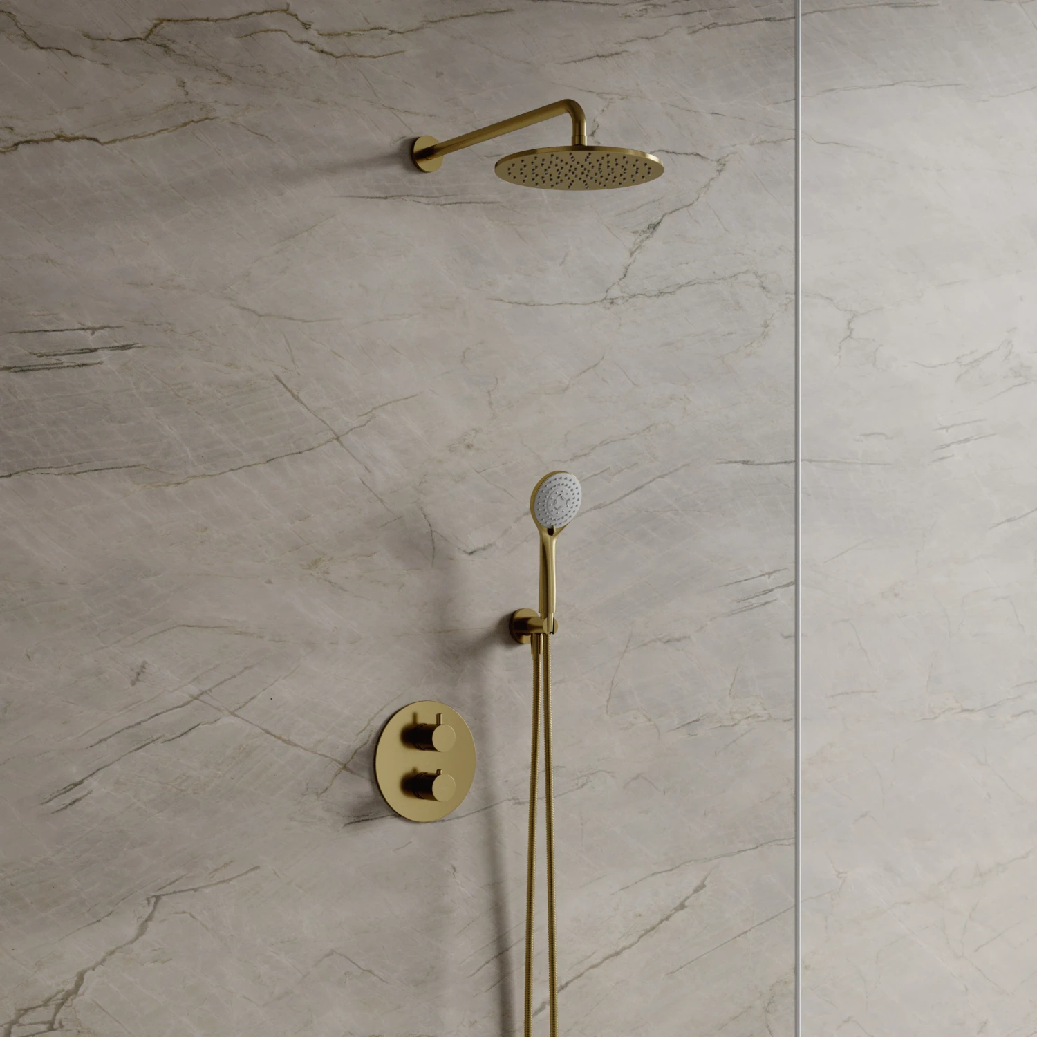 thermostatic shower system for concealed installation