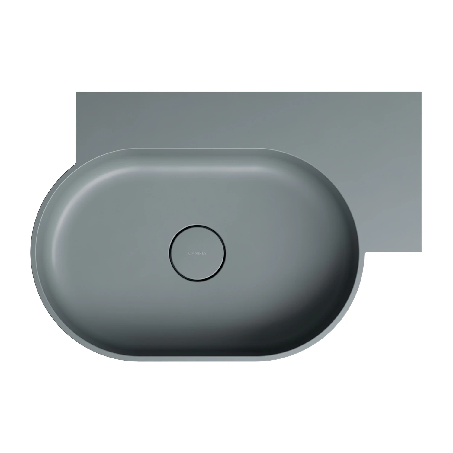 countertop/wall-mounted basin - right, 64 x 44 cm