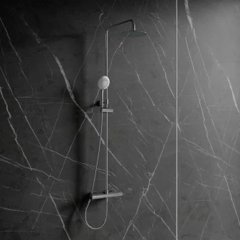 thermostatic shower system for exposed installation