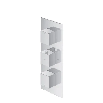 exposed element for thermostatic 3-way shower/bath mixer for concealed installation