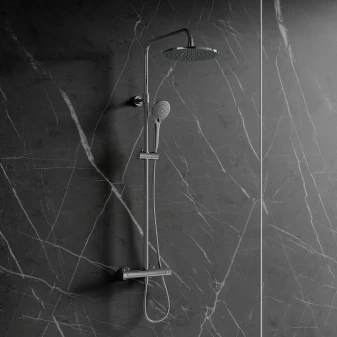 thermostatic shower system for exposed installation