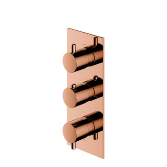 exposed element for thermostatic 3-way shower/bath mixer for concealed installation