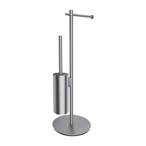 free-standing toilet roll and brush holder