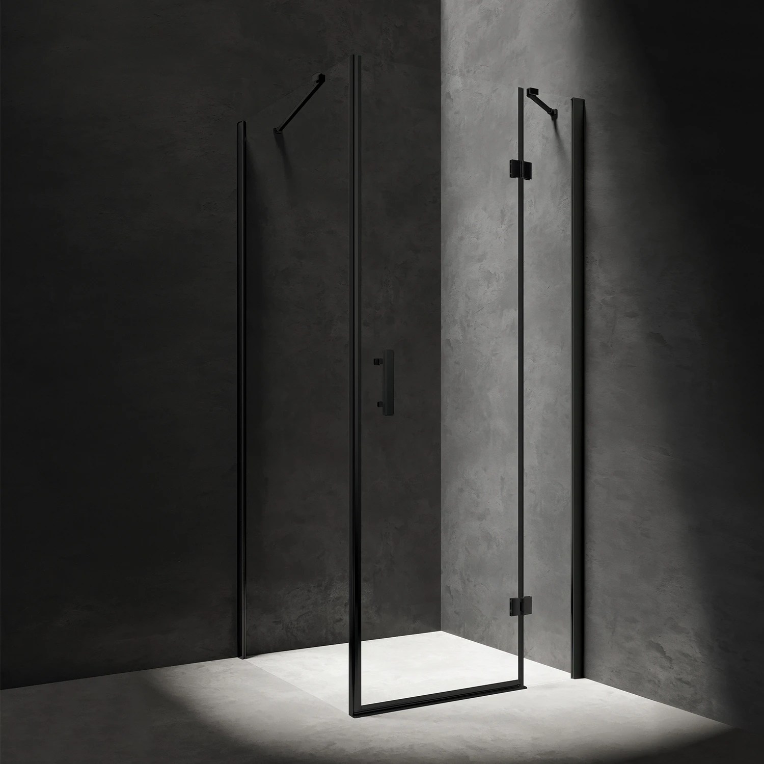 cabine de douche rectangulaire à porte oscillante, 80 x 90 cm