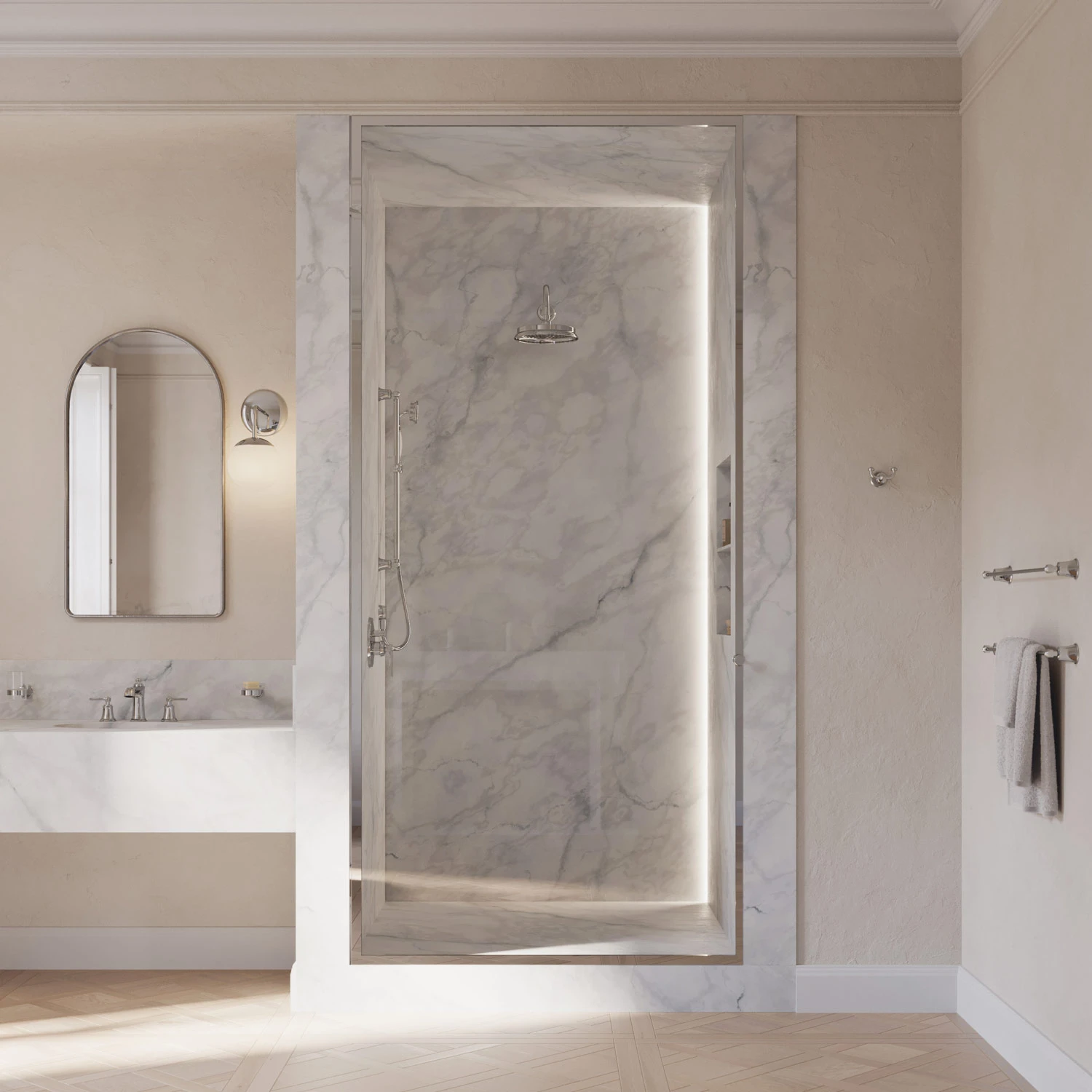 bras de douche mural, 40 cm