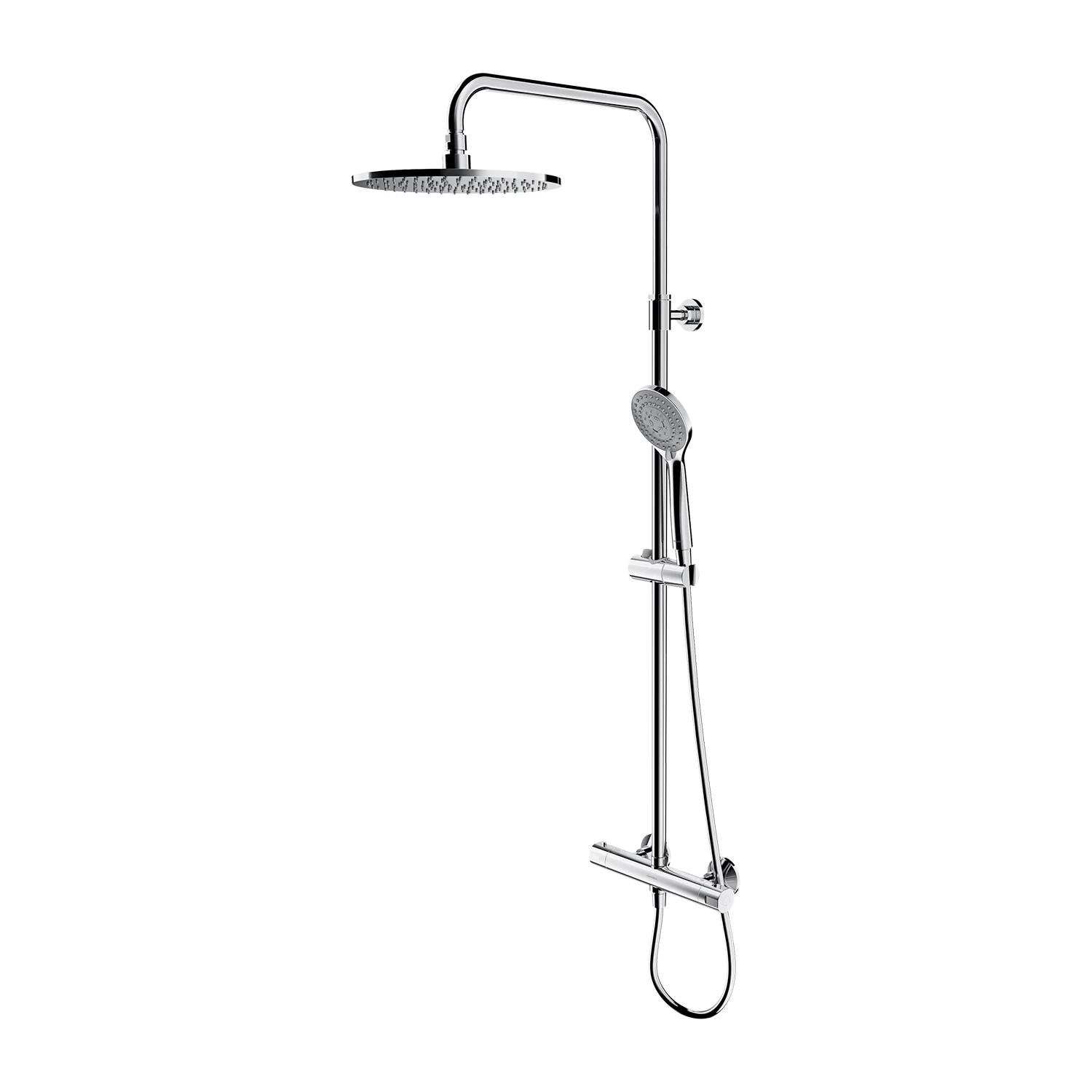 thermostatic shower system for exposed installation